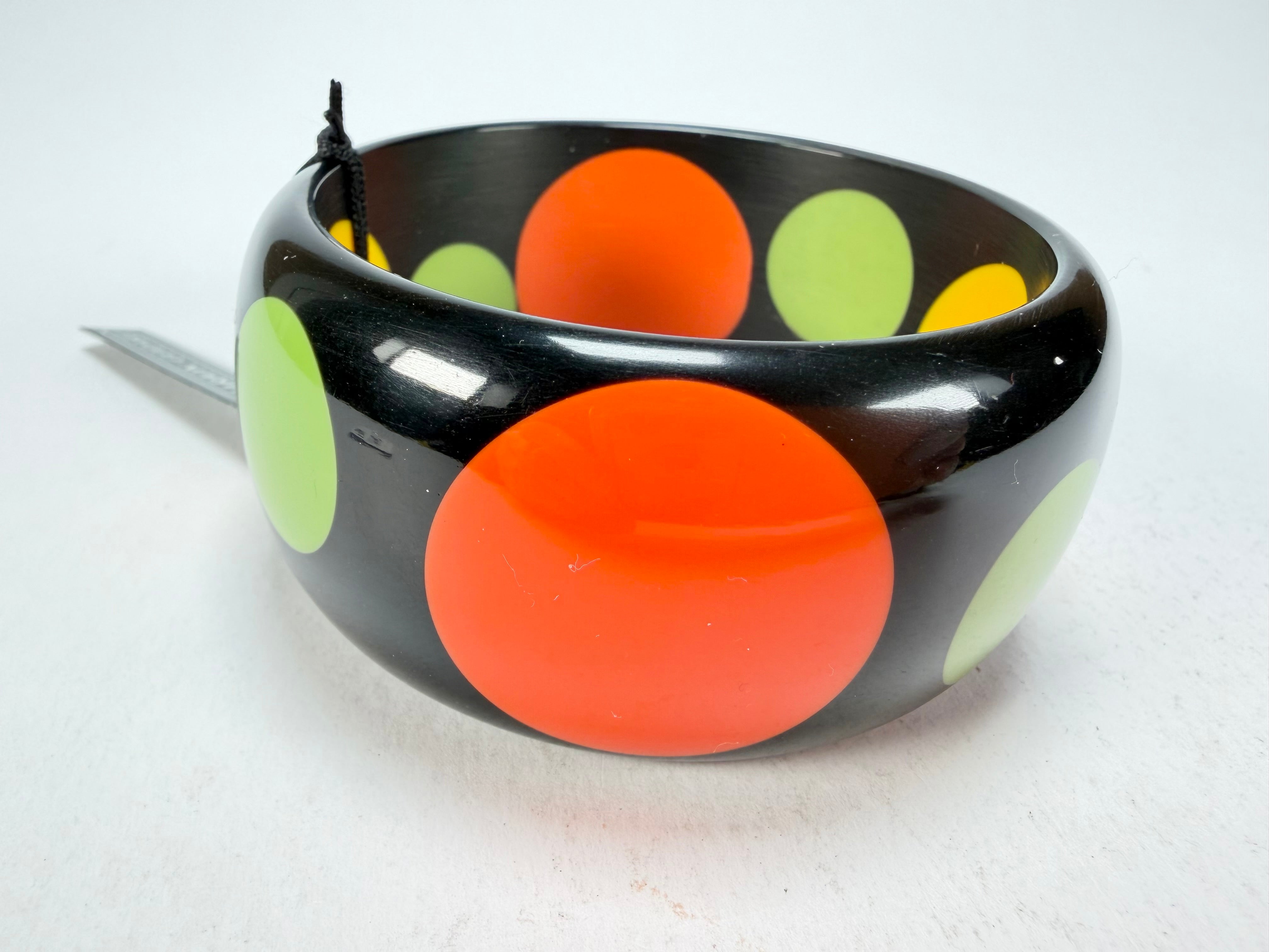 Marion Godart - BSX "Motif à Pois" Black & Mix Colours Solid Round 3.4cm Bangle