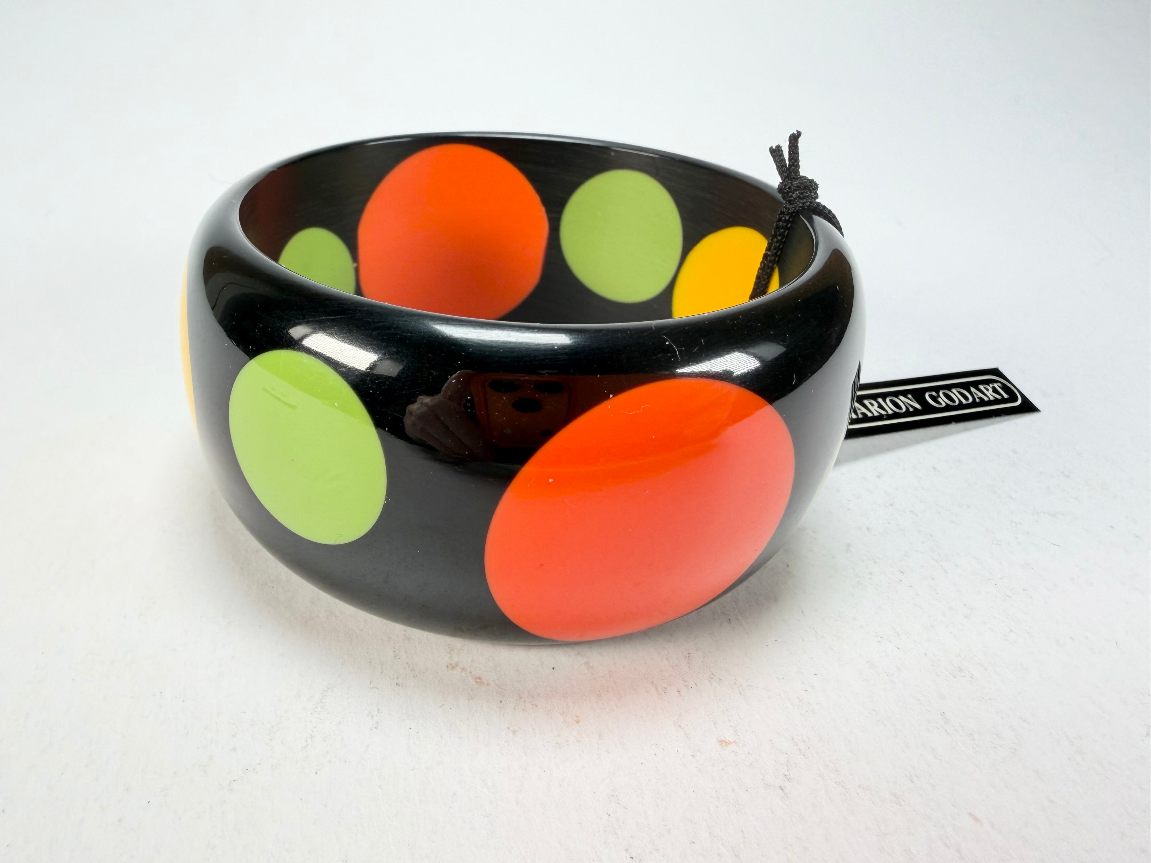 Marion Godart - BSX "Motif à Pois" Black & Mix Colours Solid Round 3.4cm Bangle