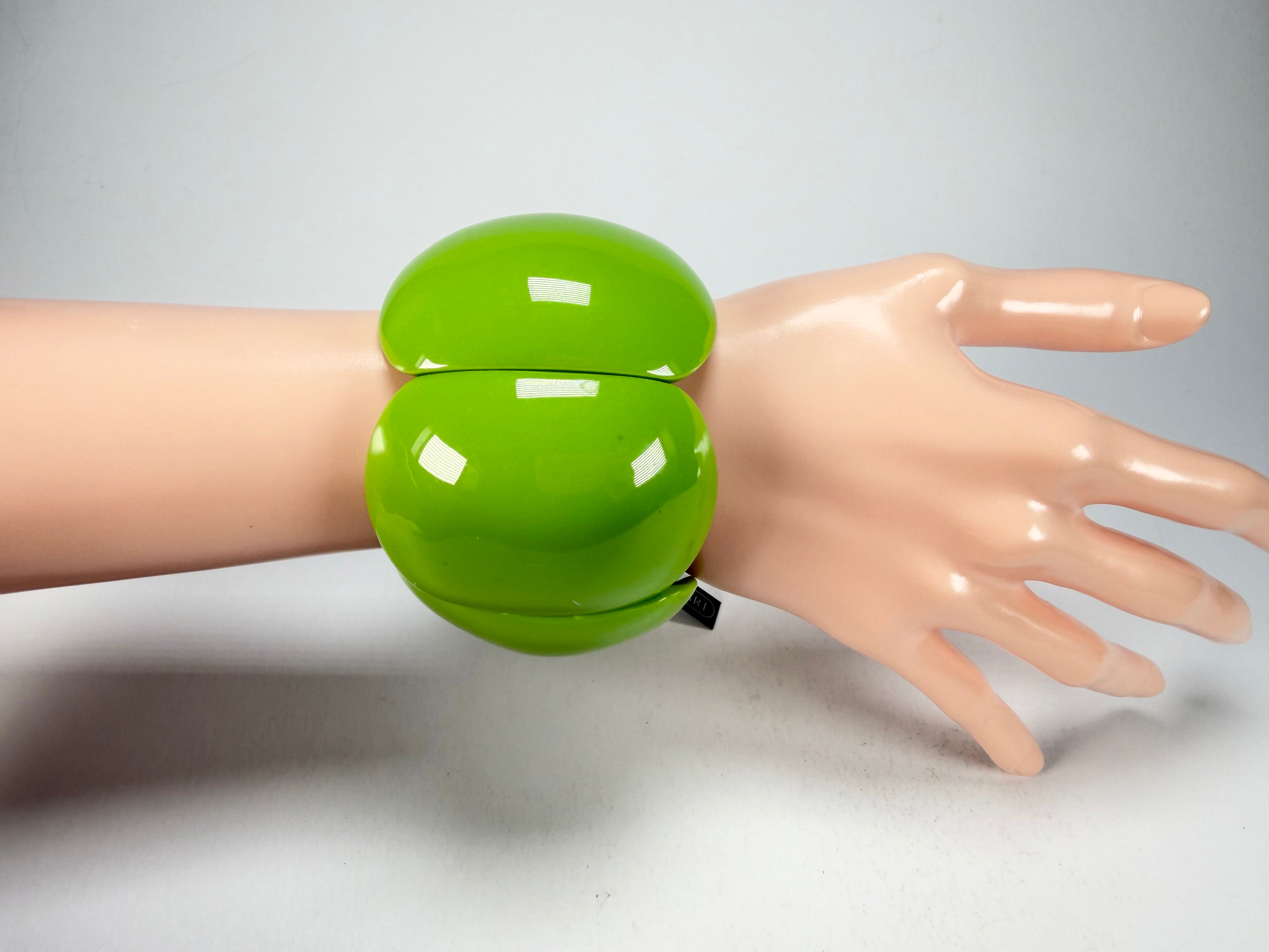 Marion Godart - BSX "Cinq Pièces" Green Elasticated Resin Bracelet