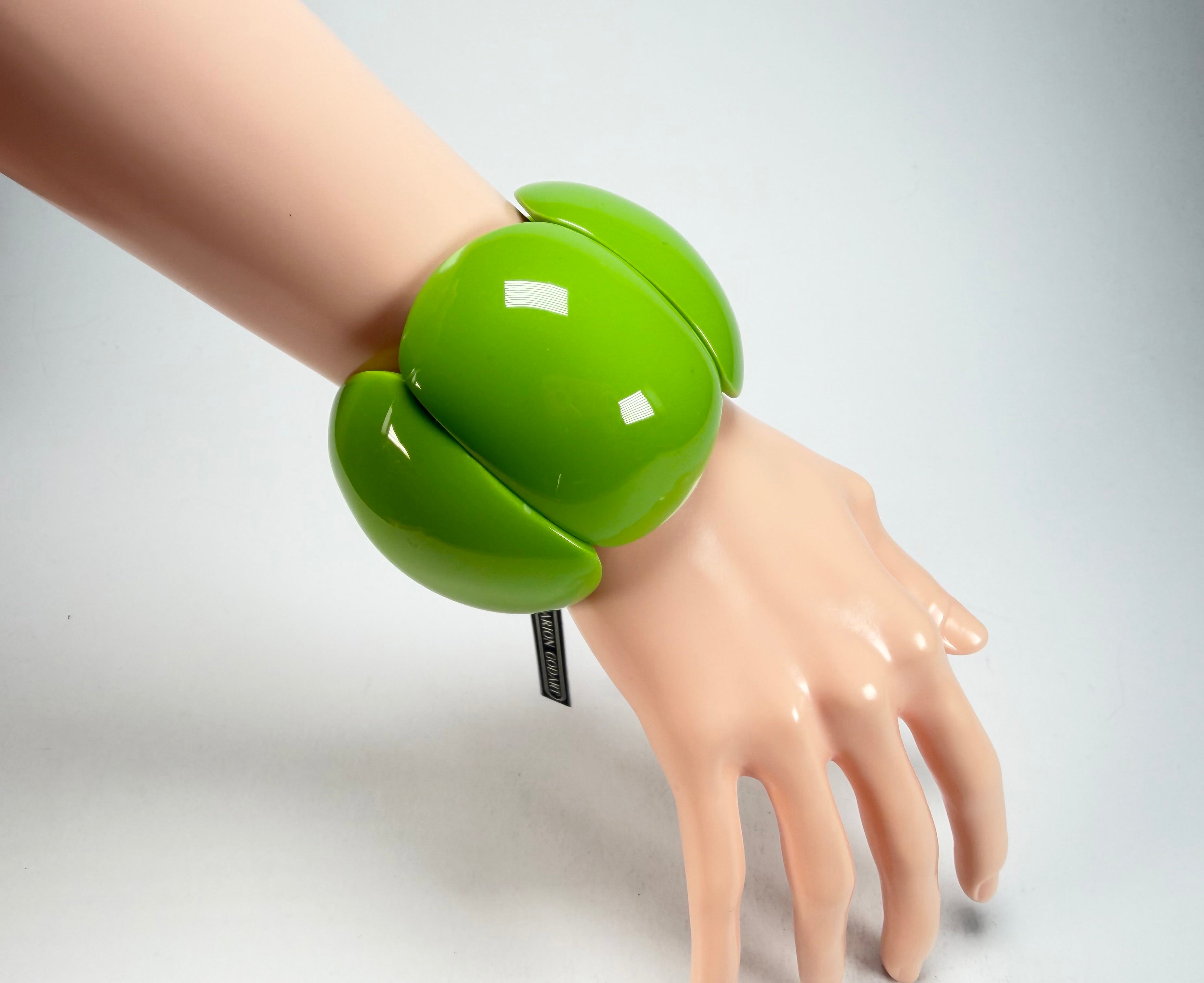 Marion Godart - BSX "Cinq Pièces" Green Elasticated Resin Bracelet