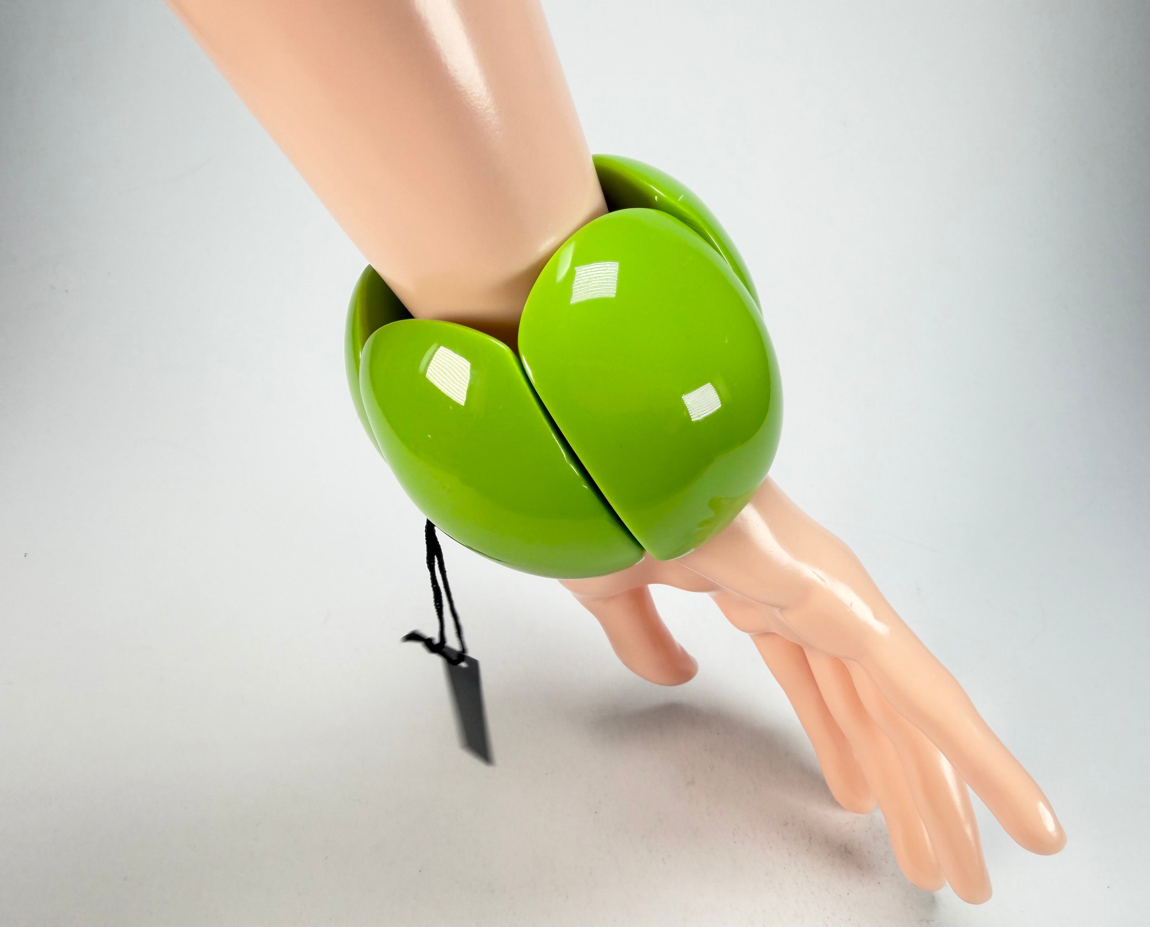 Marion Godart - BSX "Cinq Pièces" Green Elasticated Resin Bracelet