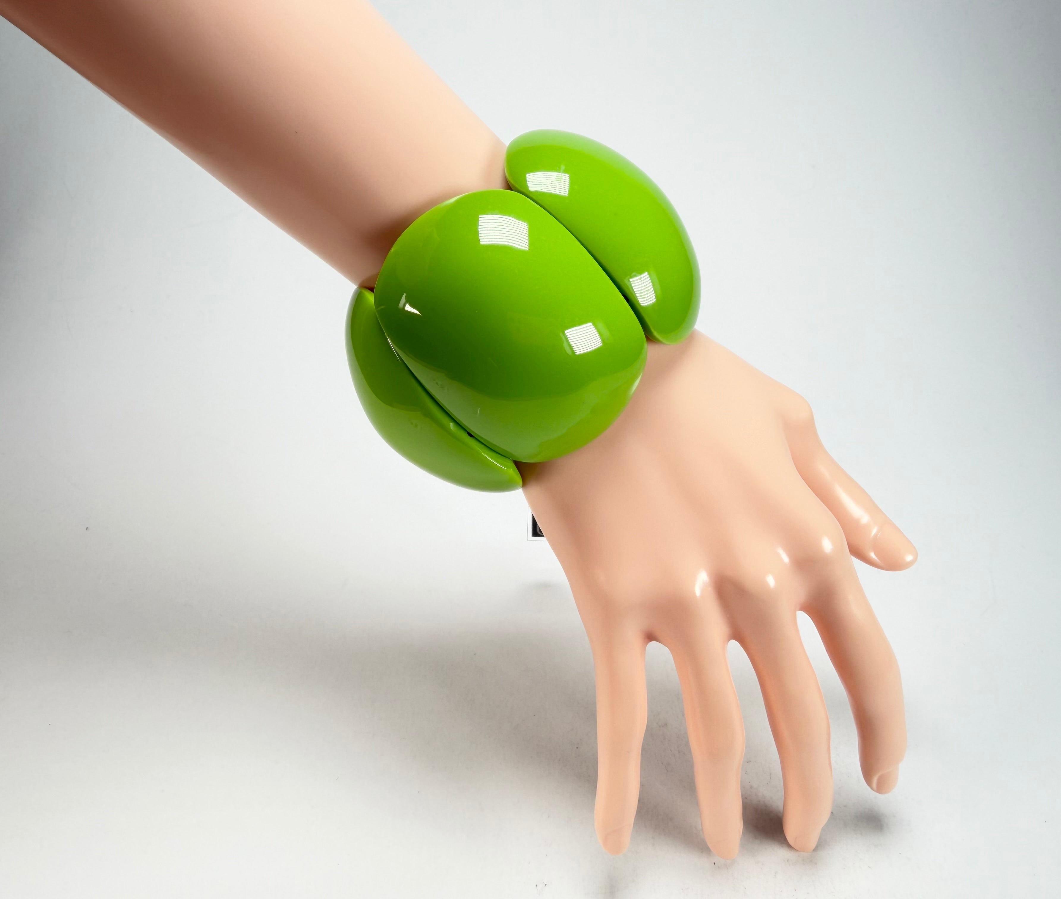 Marion Godart - BSX "Cinq Pièces" Green Elasticated Resin Bracelet