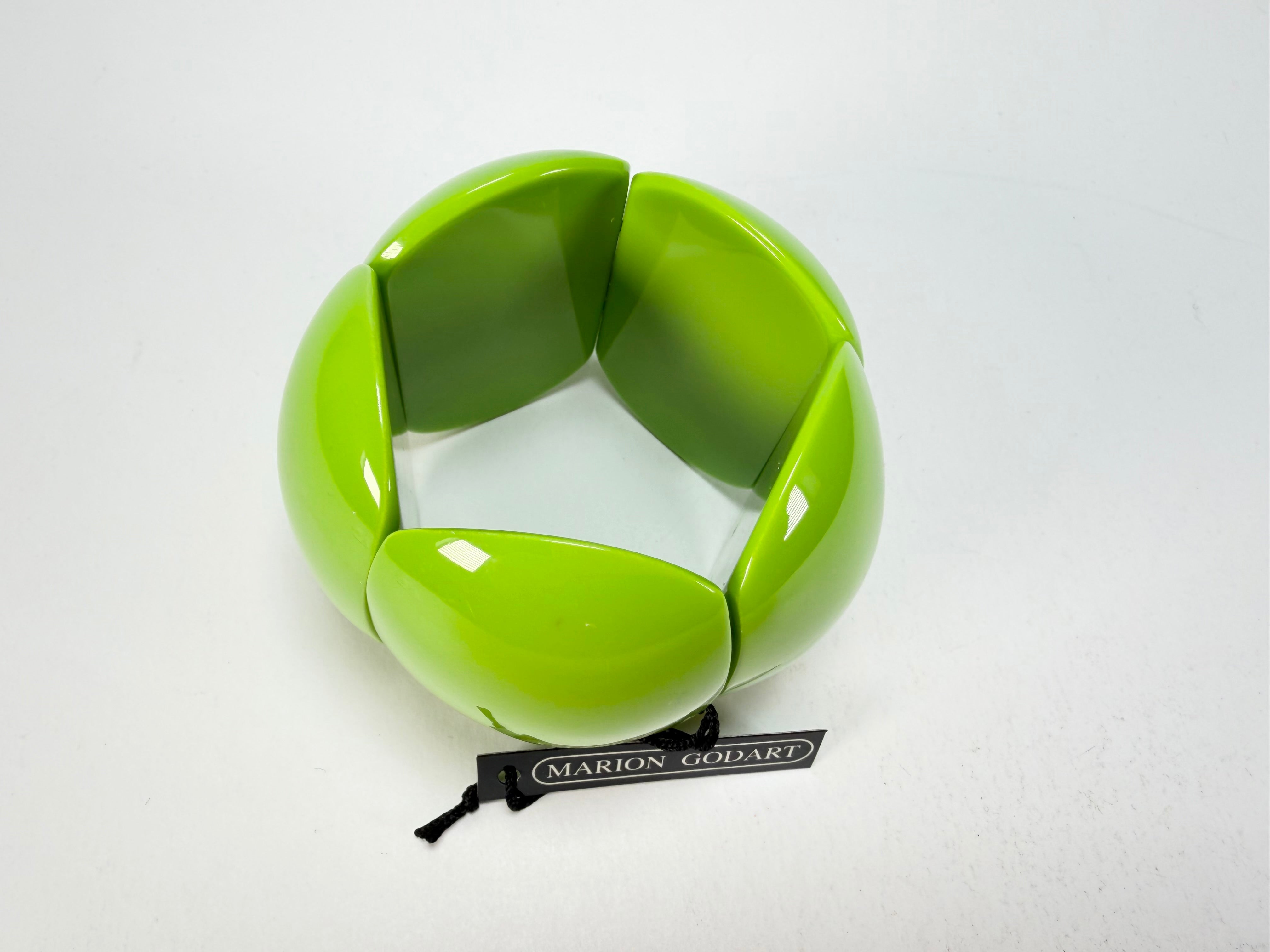 Marion Godart - BSX "Cinq Pièces" Green Elasticated Resin Bracelet