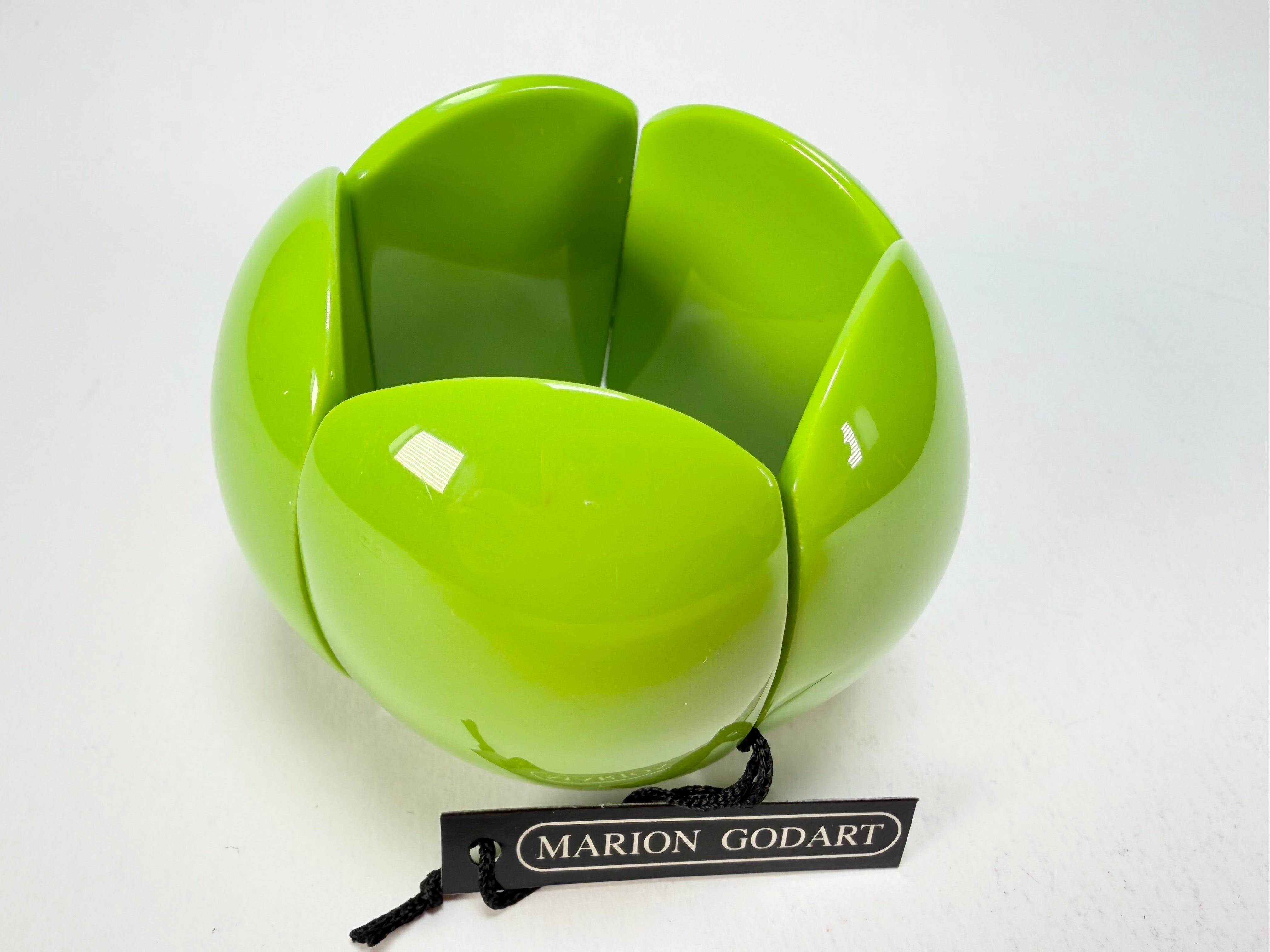 Marion Godart - BSX "Cinq Pièces" Green Elasticated Resin Bracelet