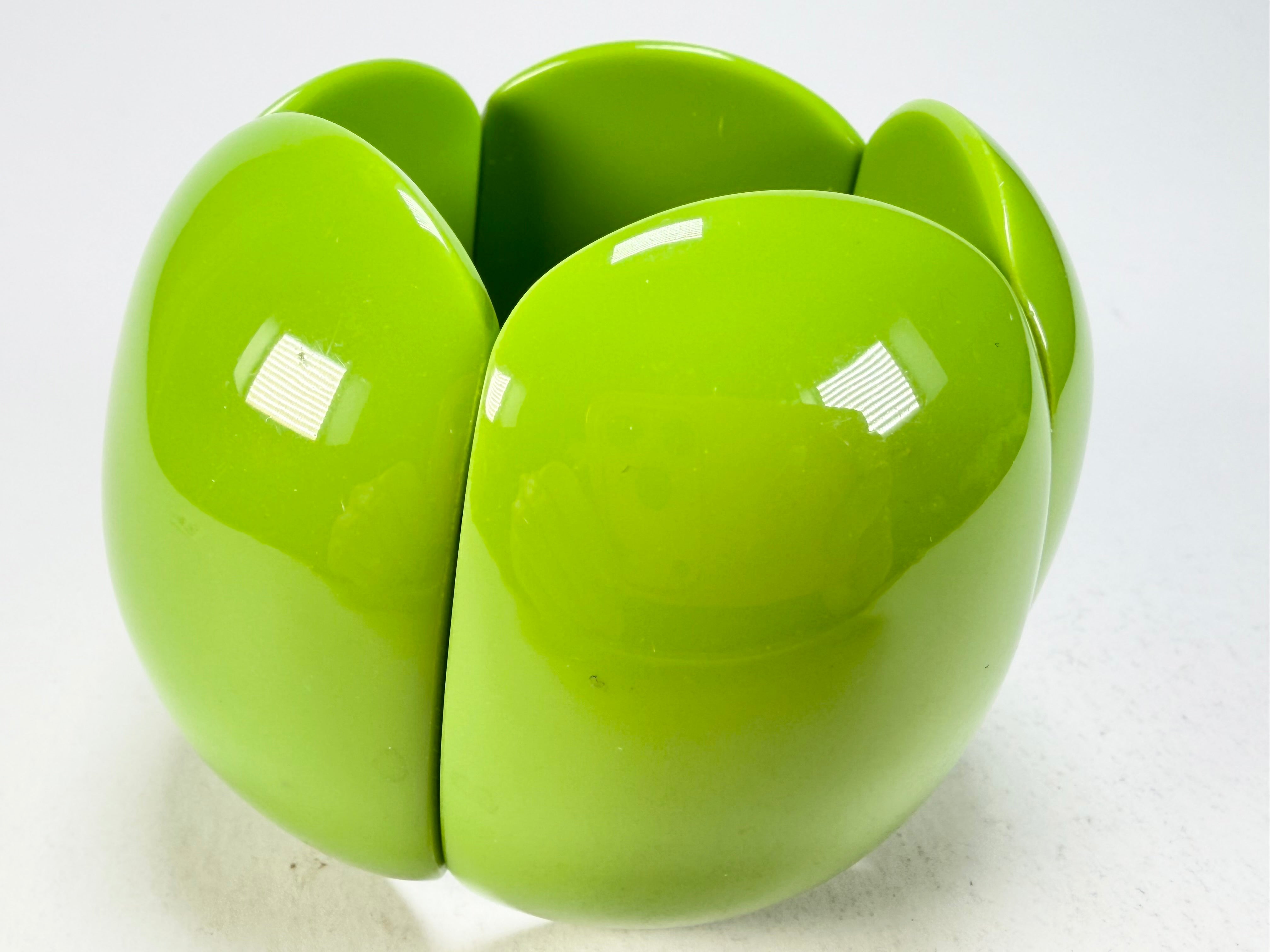 Marion Godart - BSX "Cinq Pièces" Green Elasticated Resin Bracelet