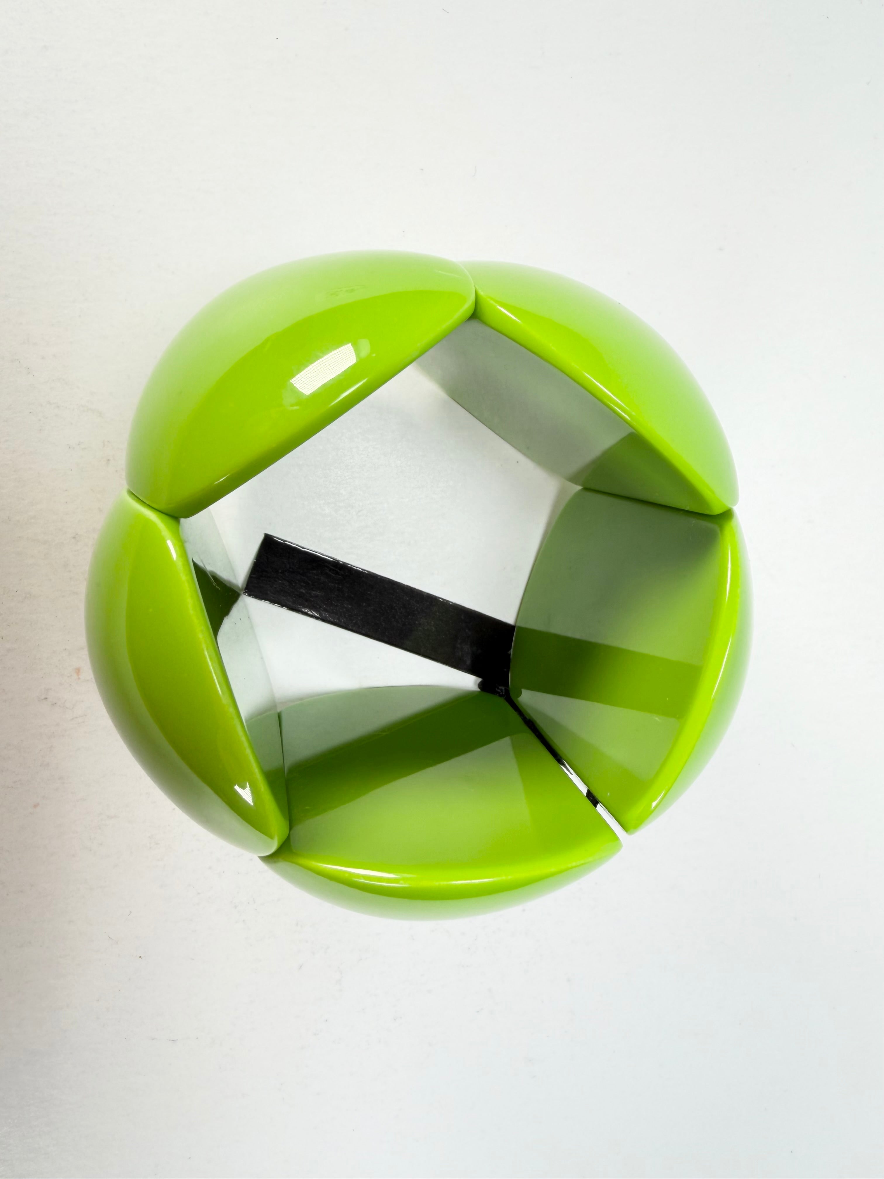 Marion Godart - BSX "Cinq Pièces" Green Elasticated Resin Bracelet