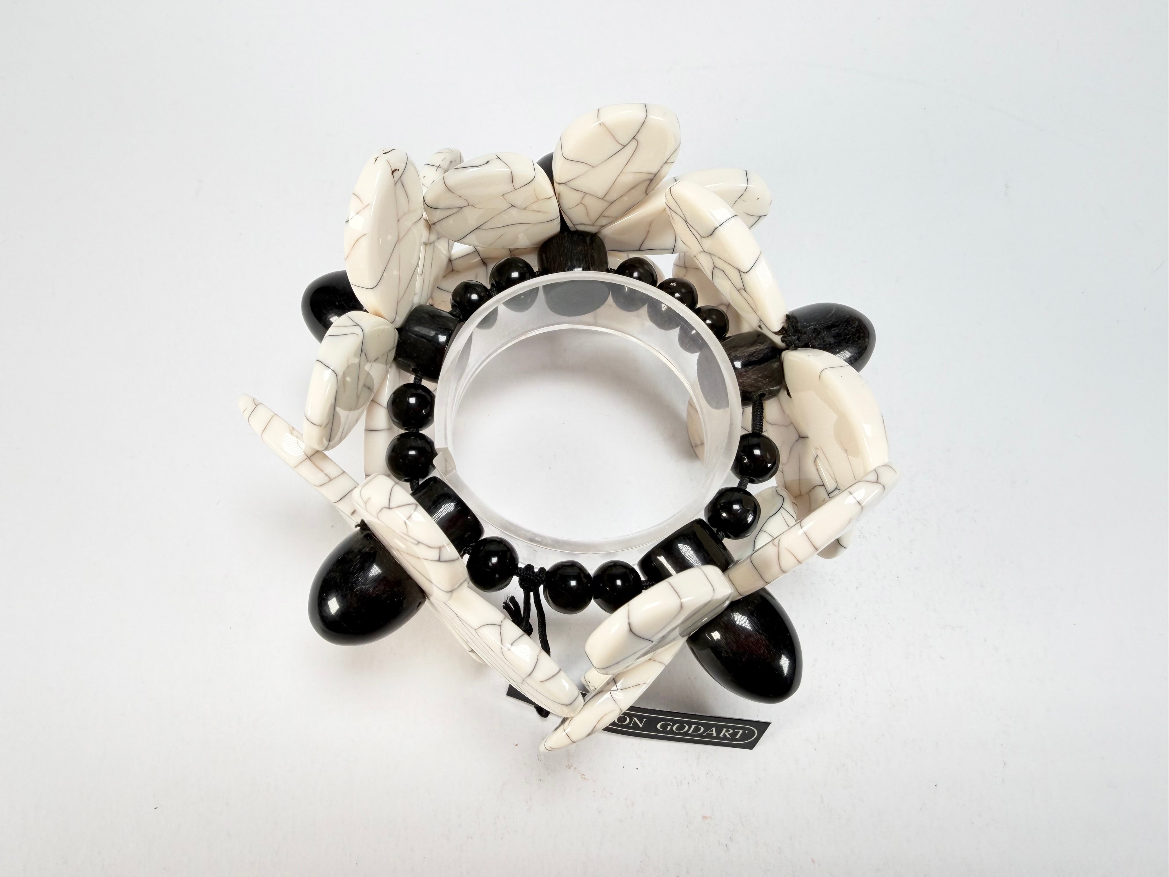 Marion Godart - Floral "Grand Pétale x Fragmental" Cream Flower Elasticated Resin Bracelet