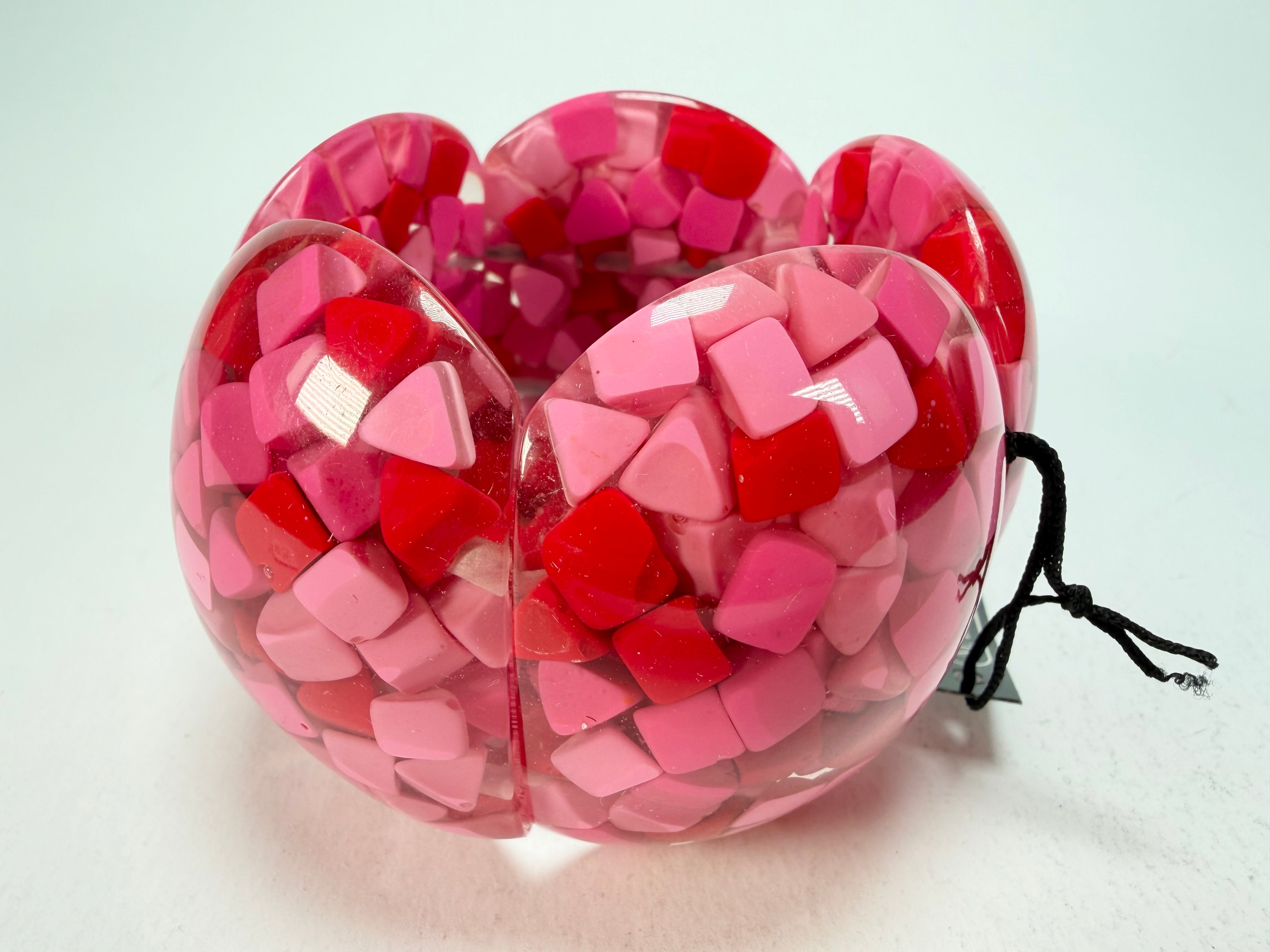 Marion Godart - Confetti "Cinq Pièces" Pink Mix Elasticated Resin Bracelet
