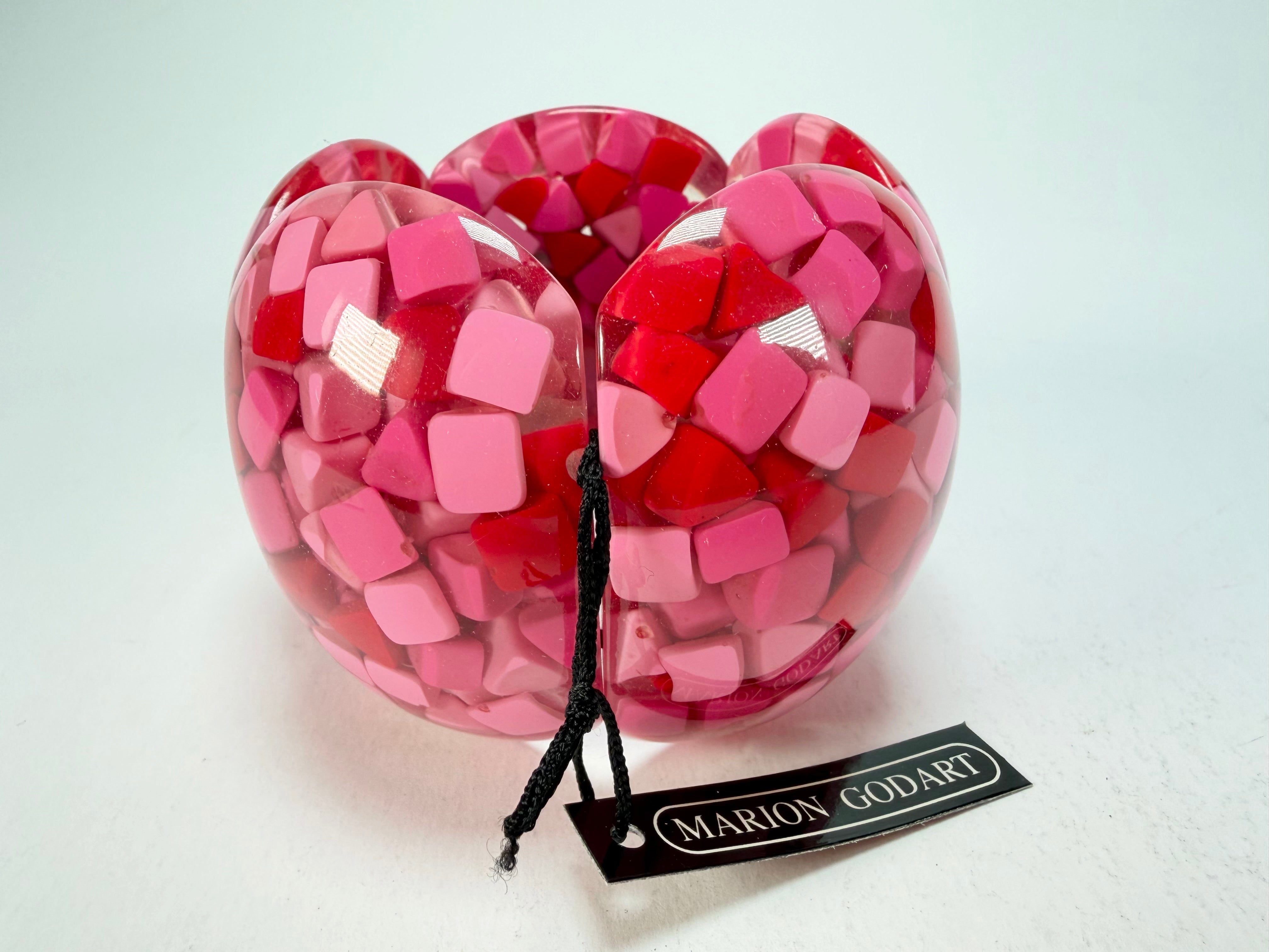 Marion Godart - Confetti "Cinq Pièces" Pink Mix Elasticated Resin Bracelet