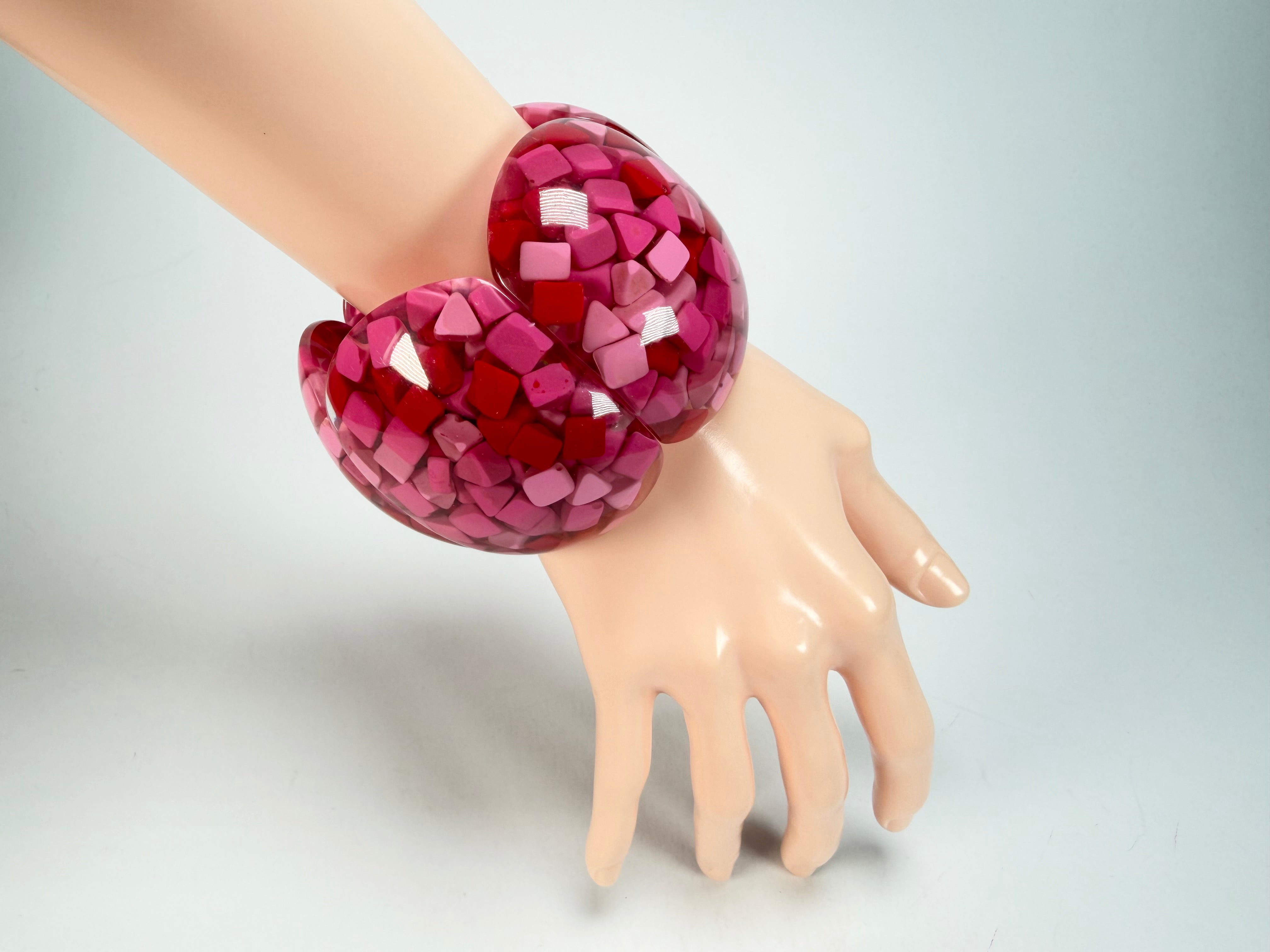 Marion Godart - Confetti "Cinq Pièces" Pink Mix Elasticated Resin Bracelet