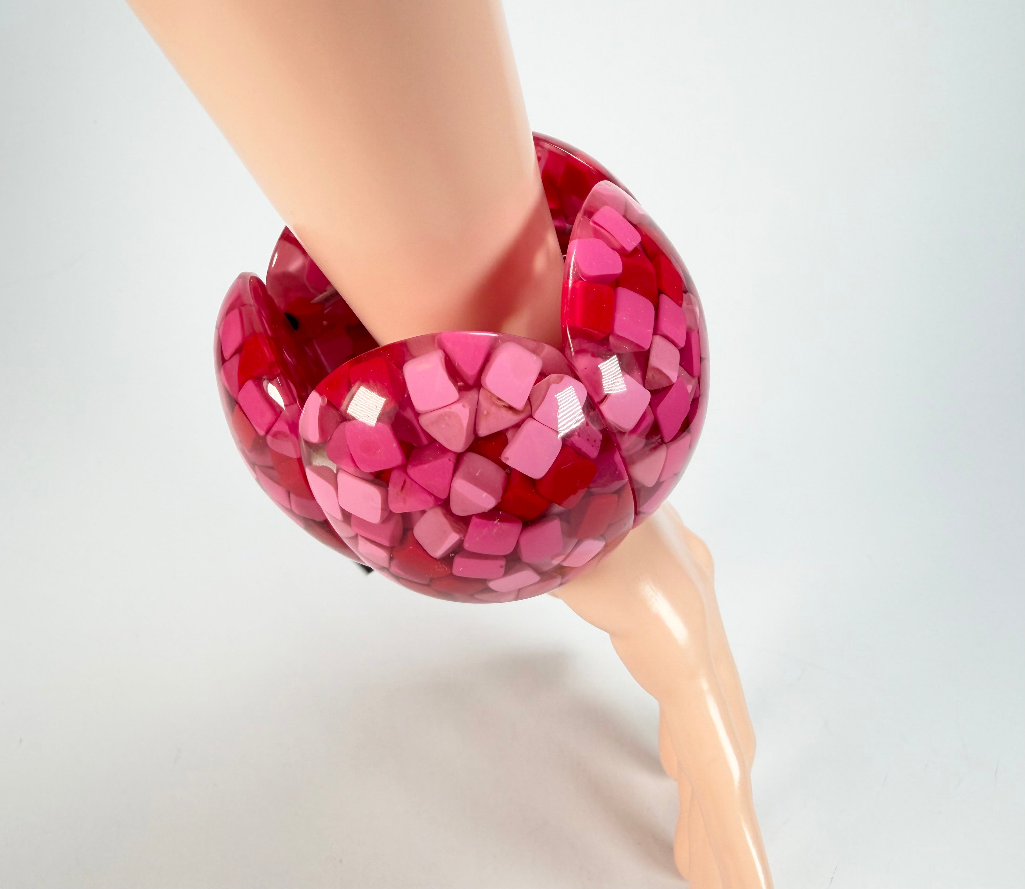 Marion Godart - Confetti "Cinq Pièces" Pink Mix Elasticated Resin Bracelet