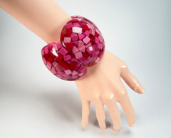 Marion Godart - Confetti "Cinq Pièces" Pink Mix Elasticated Resin Bracelet