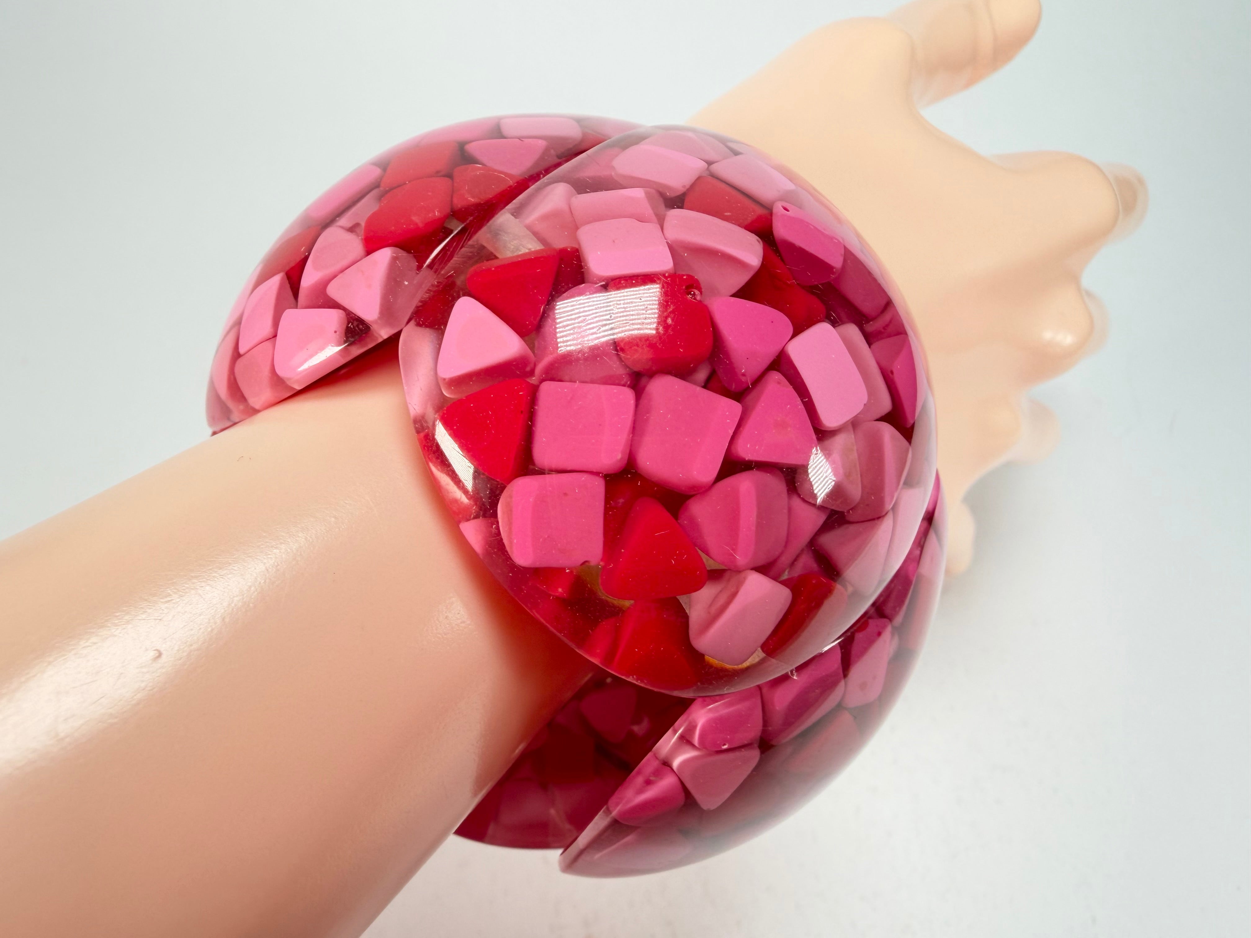 Marion Godart - Confetti "Cinq Pièces" Pink Mix Elasticated Resin Bracelet