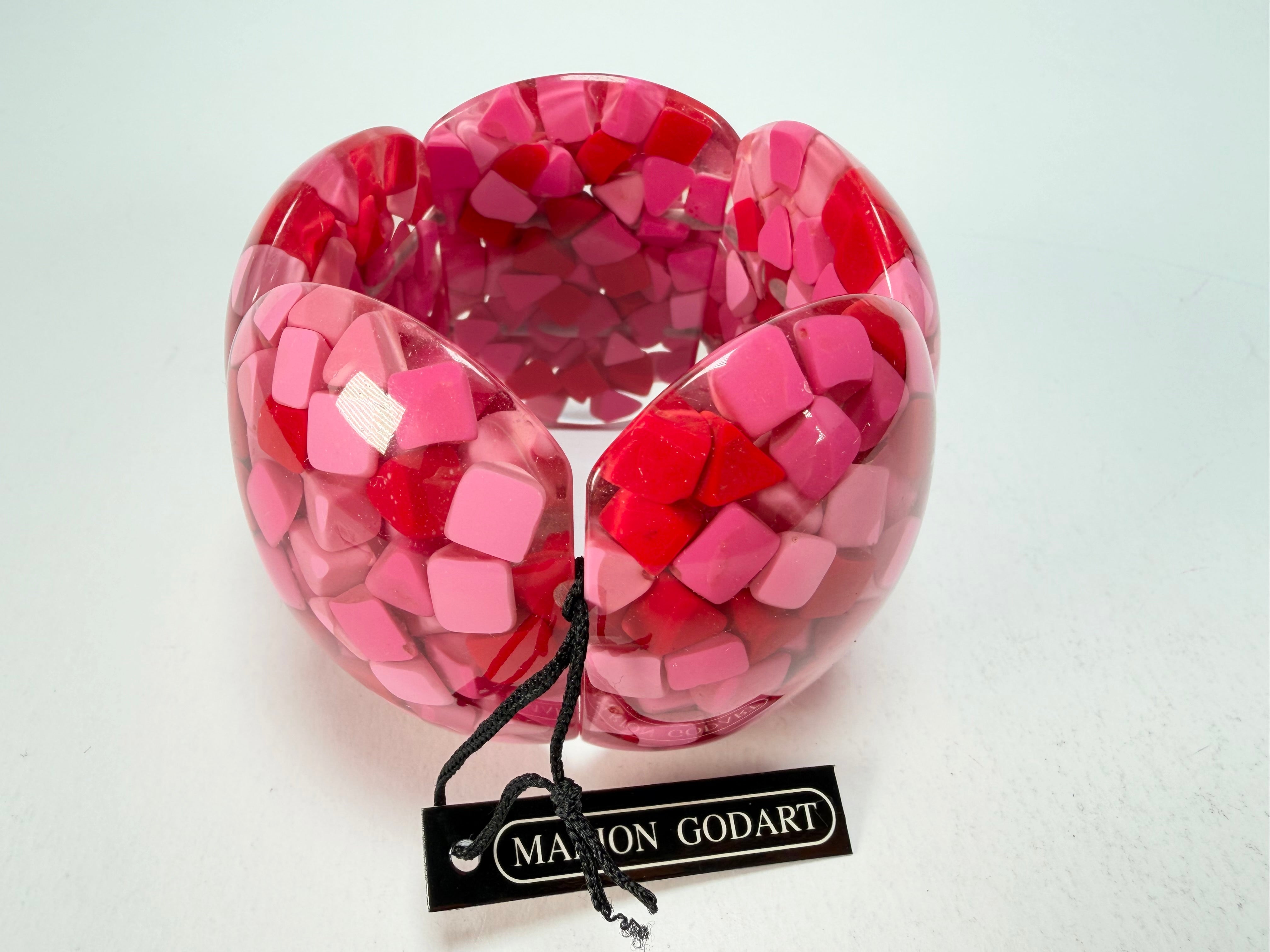 Marion Godart - Confetti "Cinq Pièces" Pink Mix Elasticated Resin Bracelet