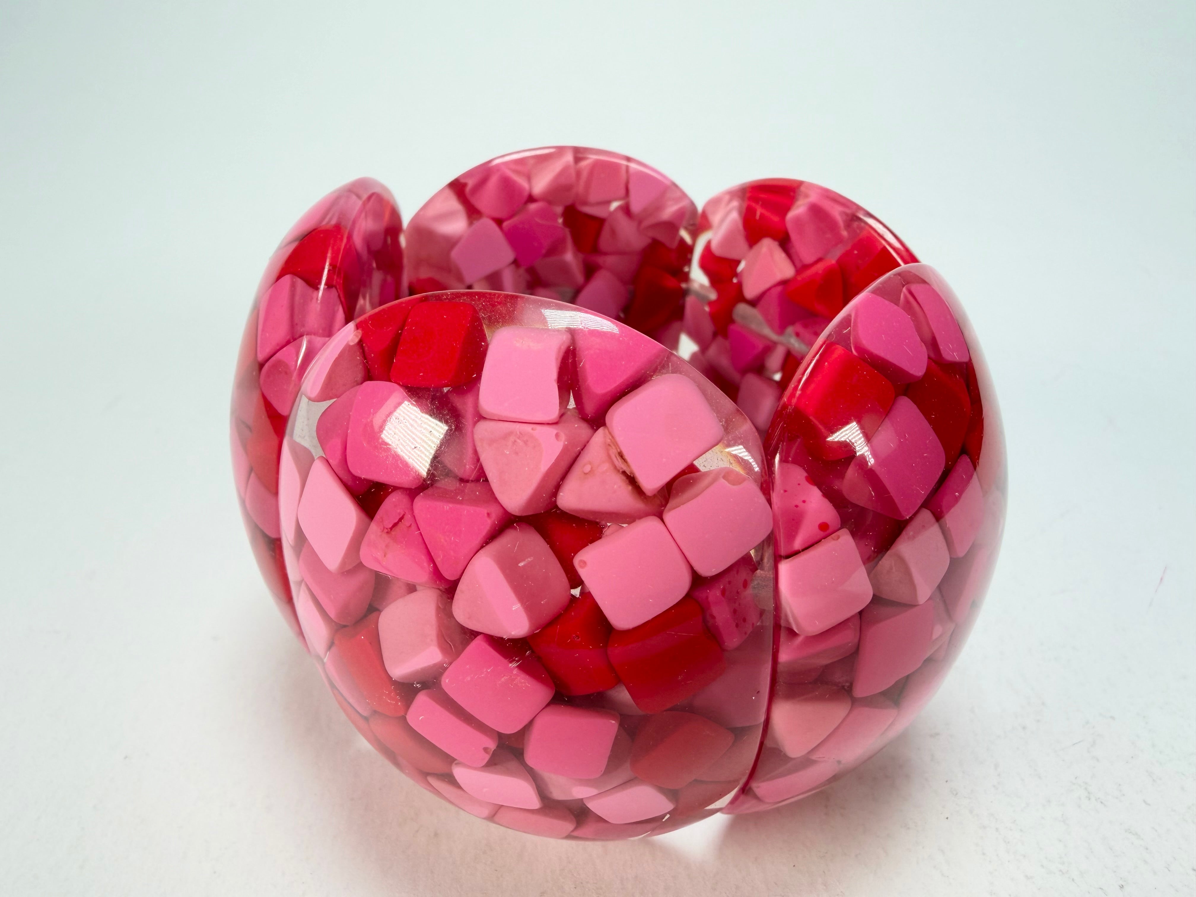 Marion Godart - Confetti "Cinq Pièces" Pink Mix Elasticated Resin Bracelet