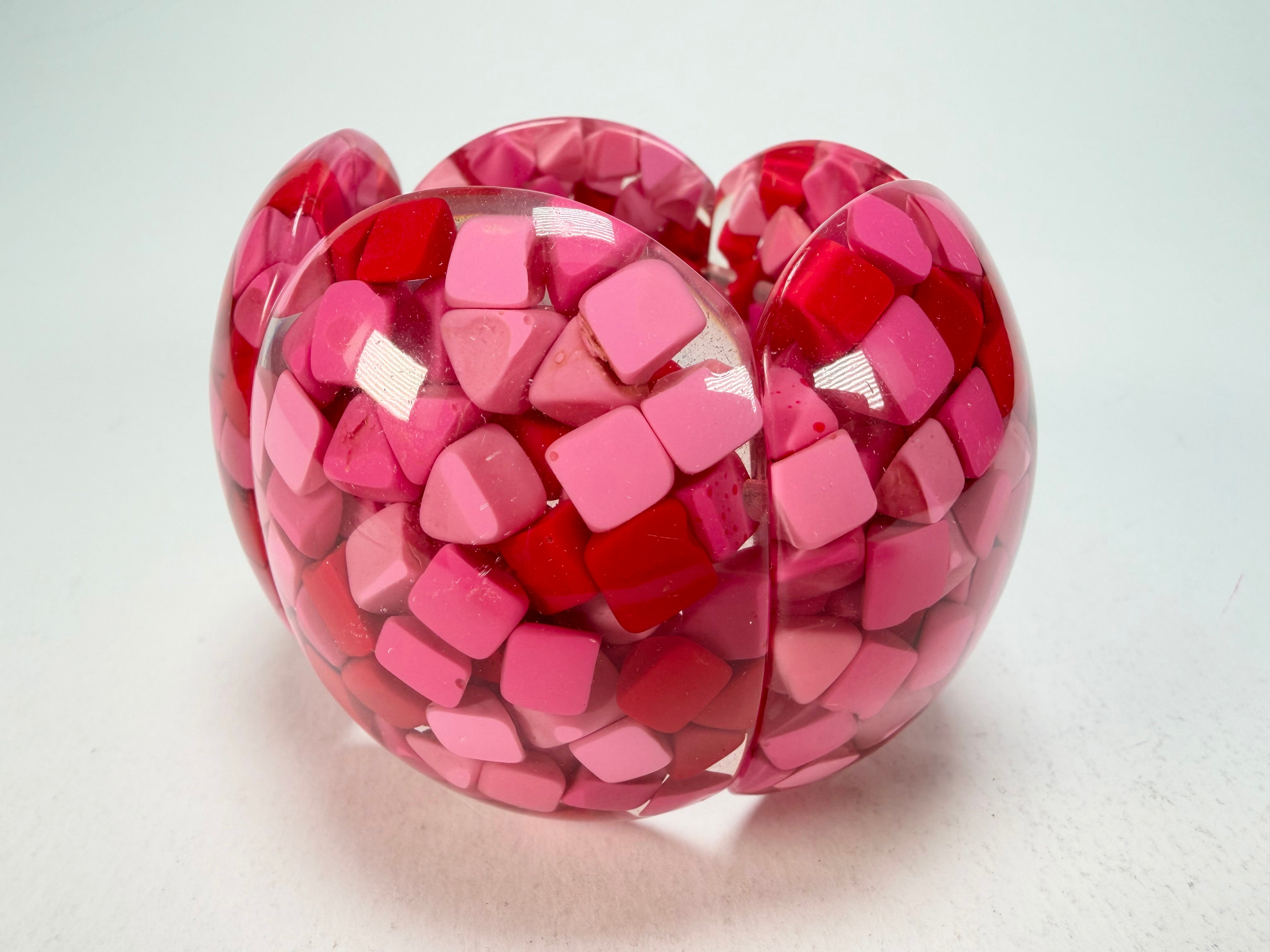 Marion Godart - Confetti "Cinq Pièces" Pink Mix Elasticated Resin Bracelet