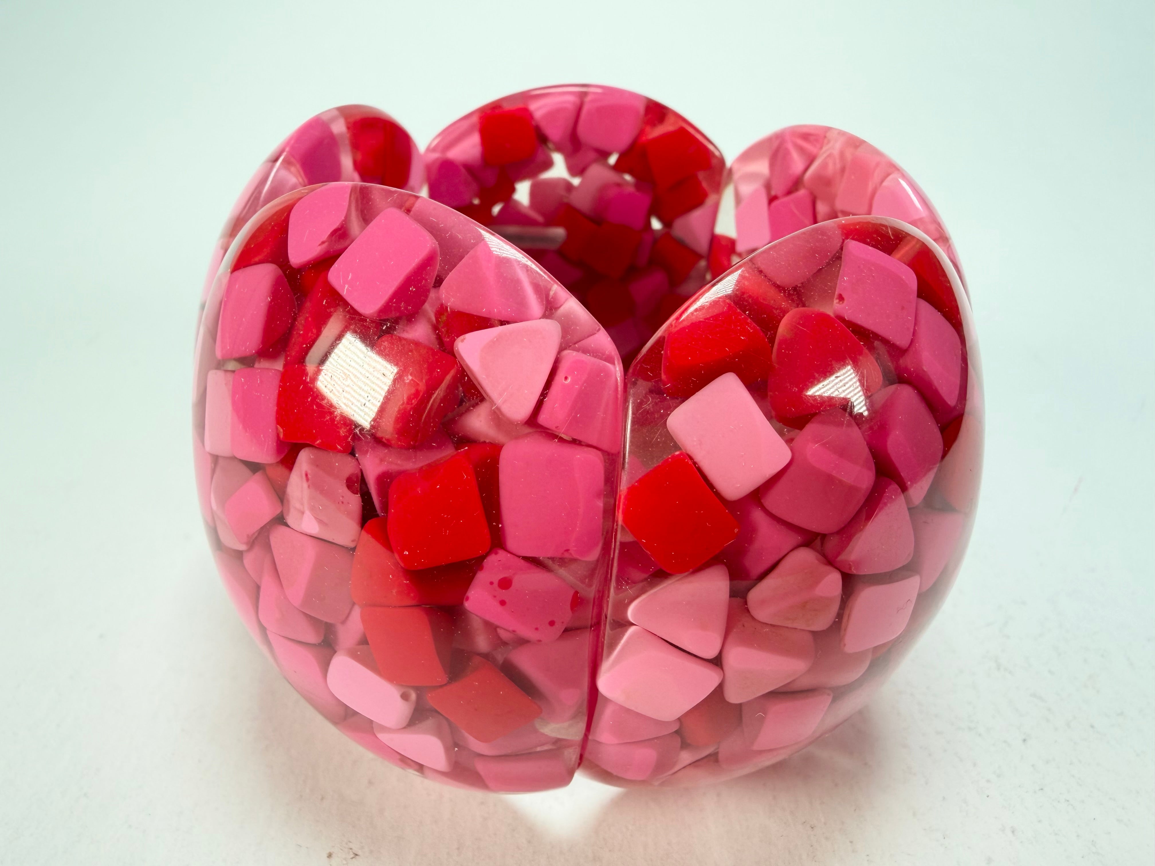 Marion Godart - Confetti "Cinq Pièces" Pink Mix Elasticated Resin Bracelet