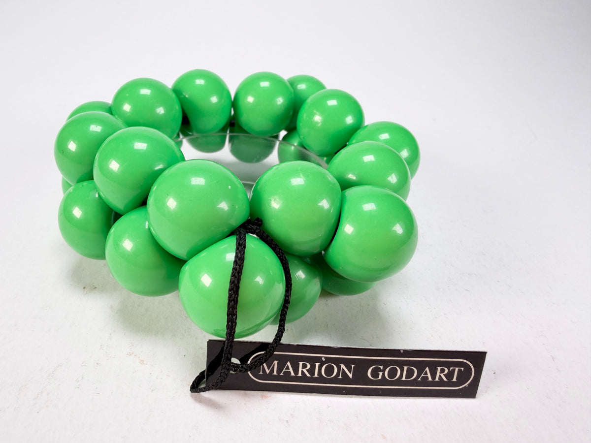 Marion Godart - Grapes "Poignée" Bright Green Large Cluster Elasticated Resin Bracelet