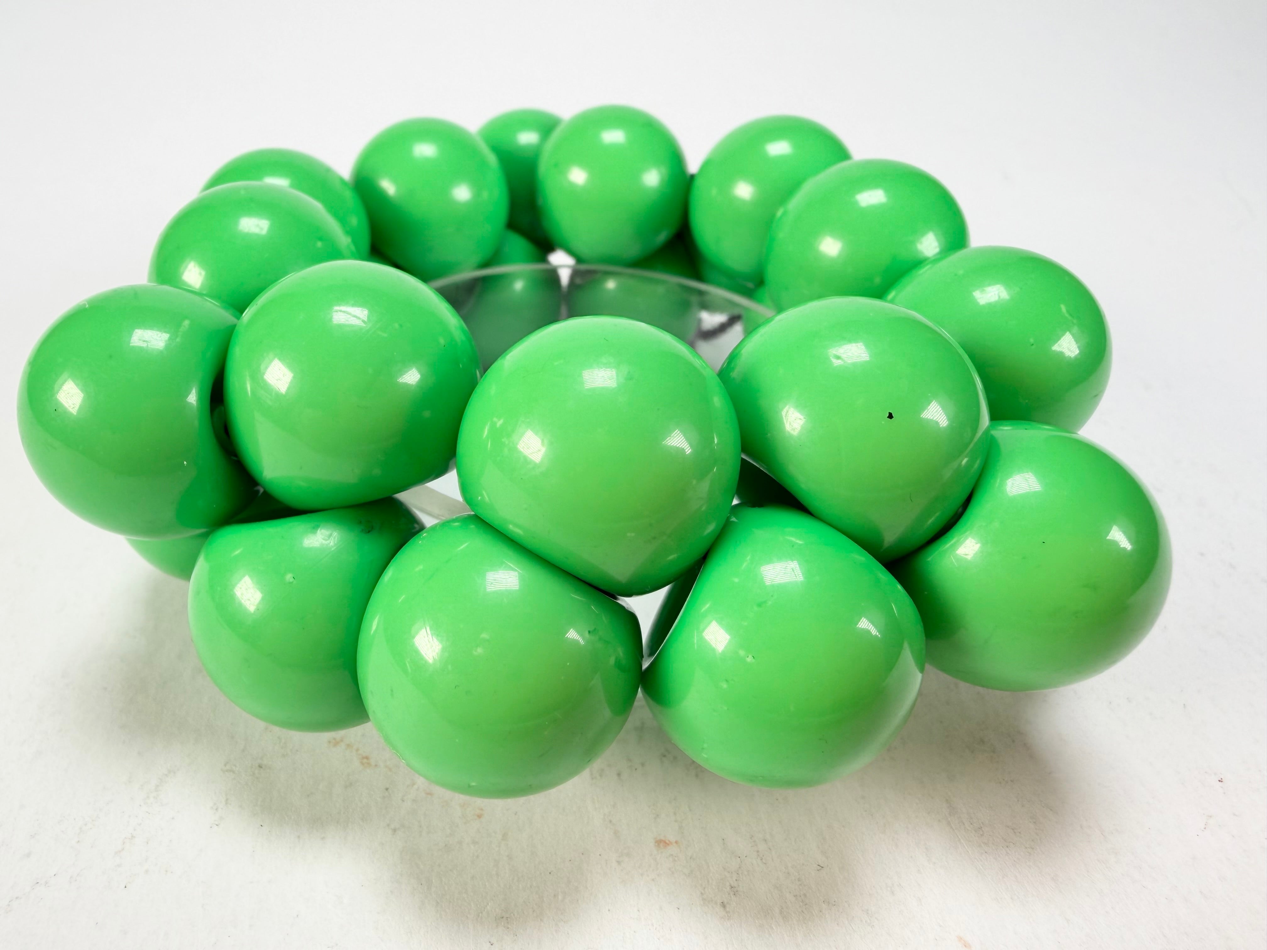 Marion Godart - Grapes "Poignée" Bright Green Large Cluster Elasticated Resin Bracelet
