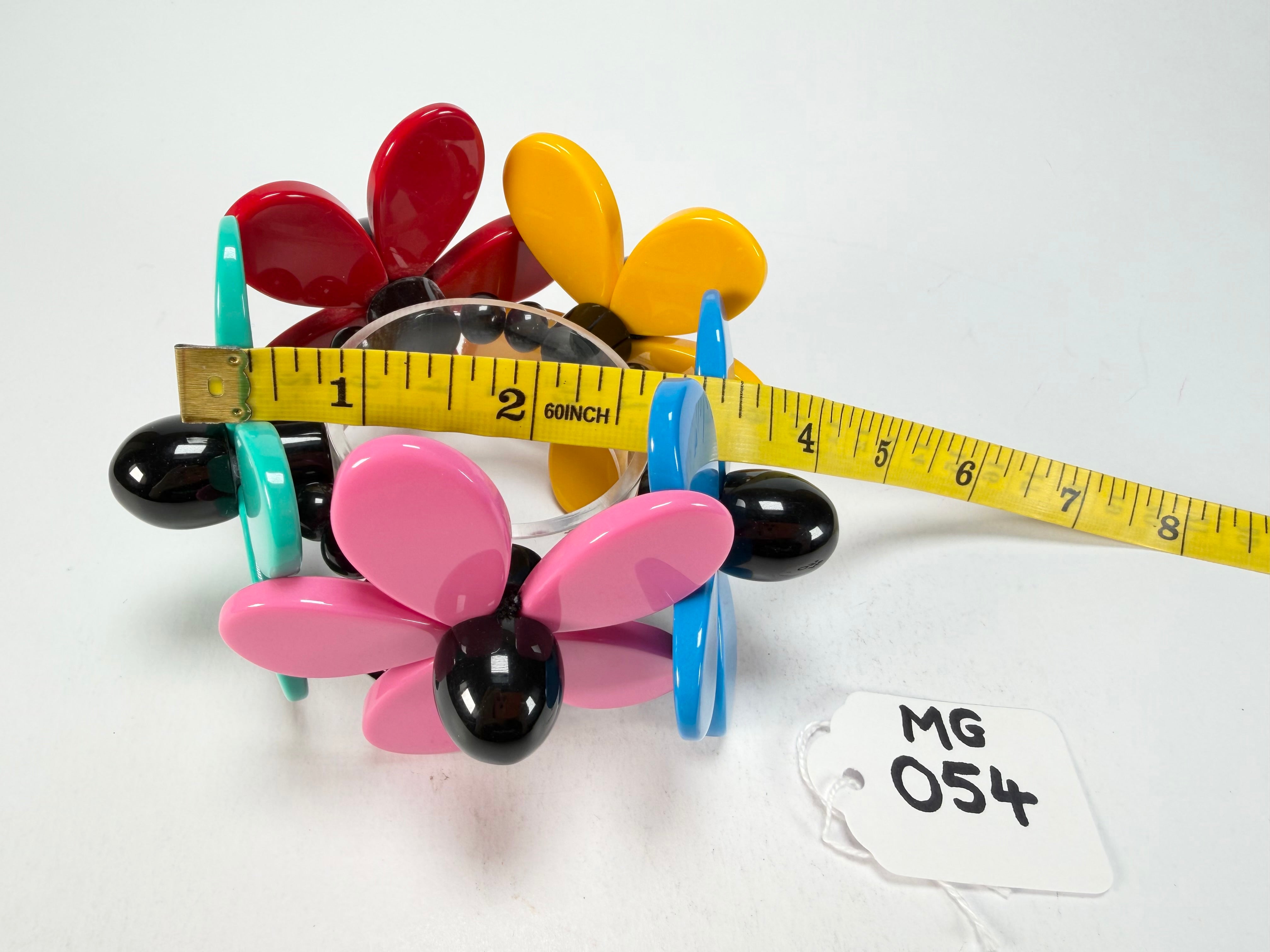 Marion Godart - Floral "Grand Pétale" Multi-Colour Flower Elasticated Resin Bracelet