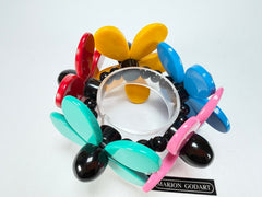 Marion Godart - Floral "Grand Pétale" Multi-Colour Flower Elasticated Resin Bracelet