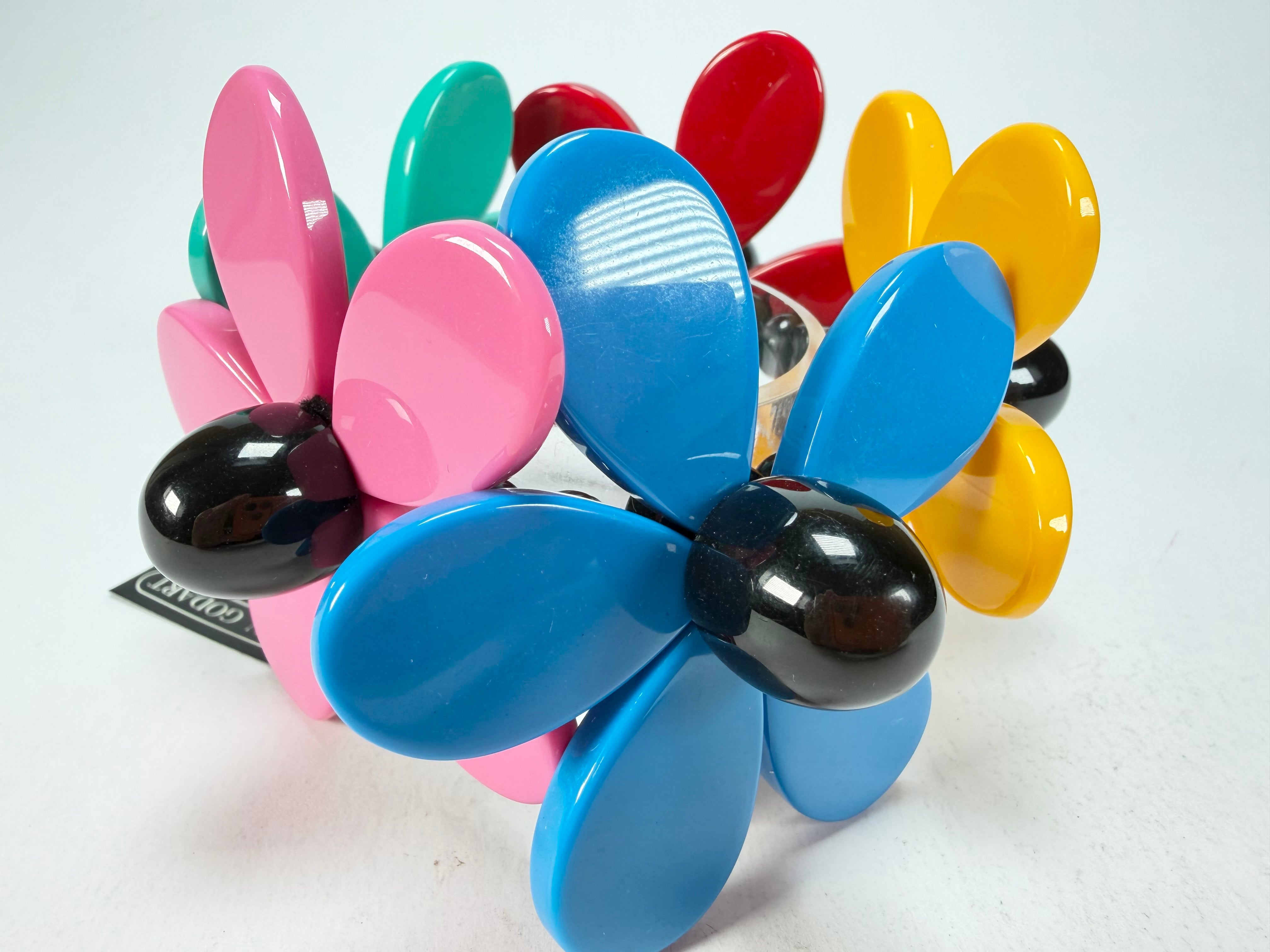Marion Godart - Floral "Grand Pétale" Multi-Colour Flower Elasticated Resin Bracelet
