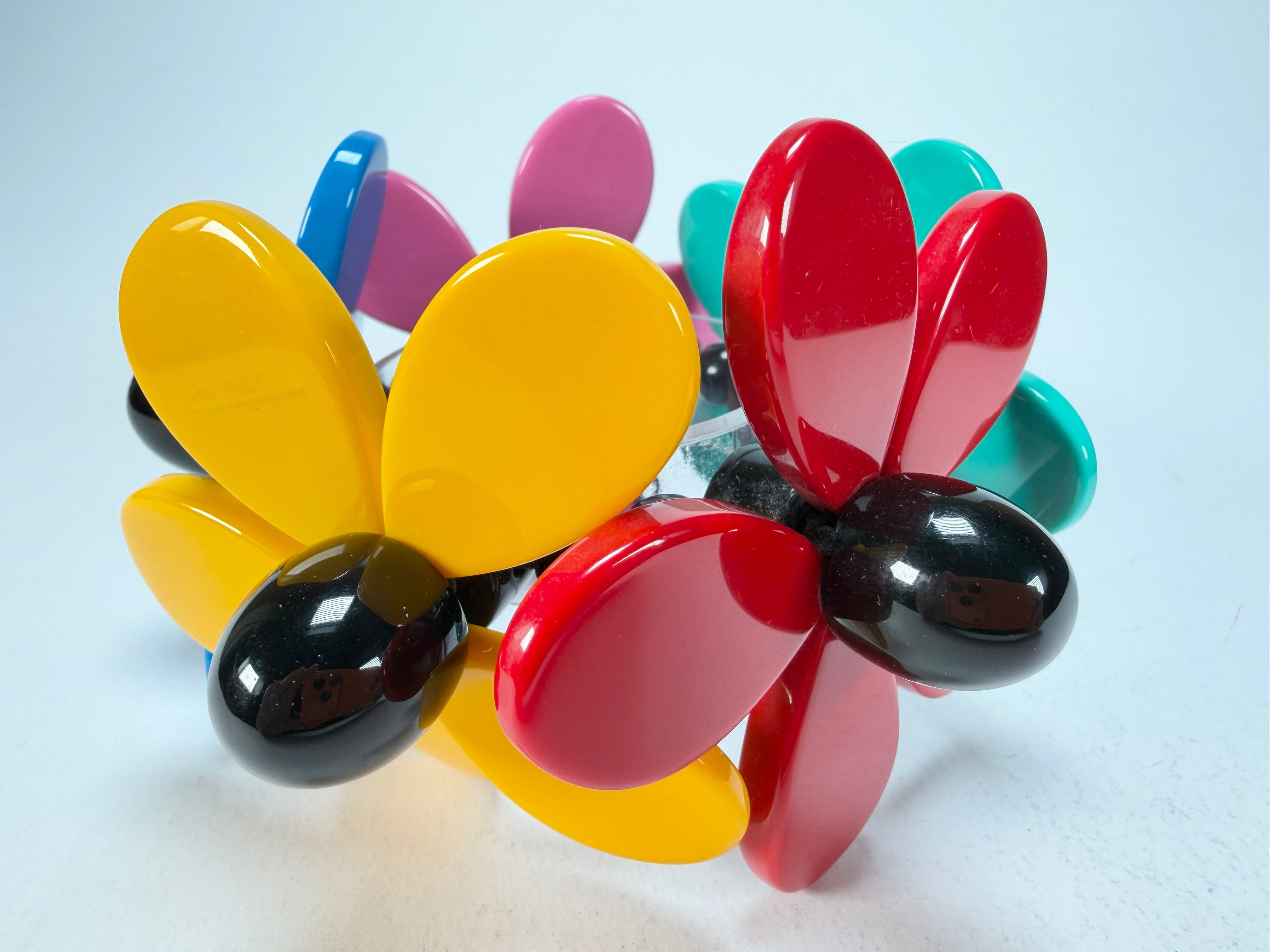 Marion Godart - Floral "Grand Pétale" Multi-Colour Flower Elasticated Resin Bracelet