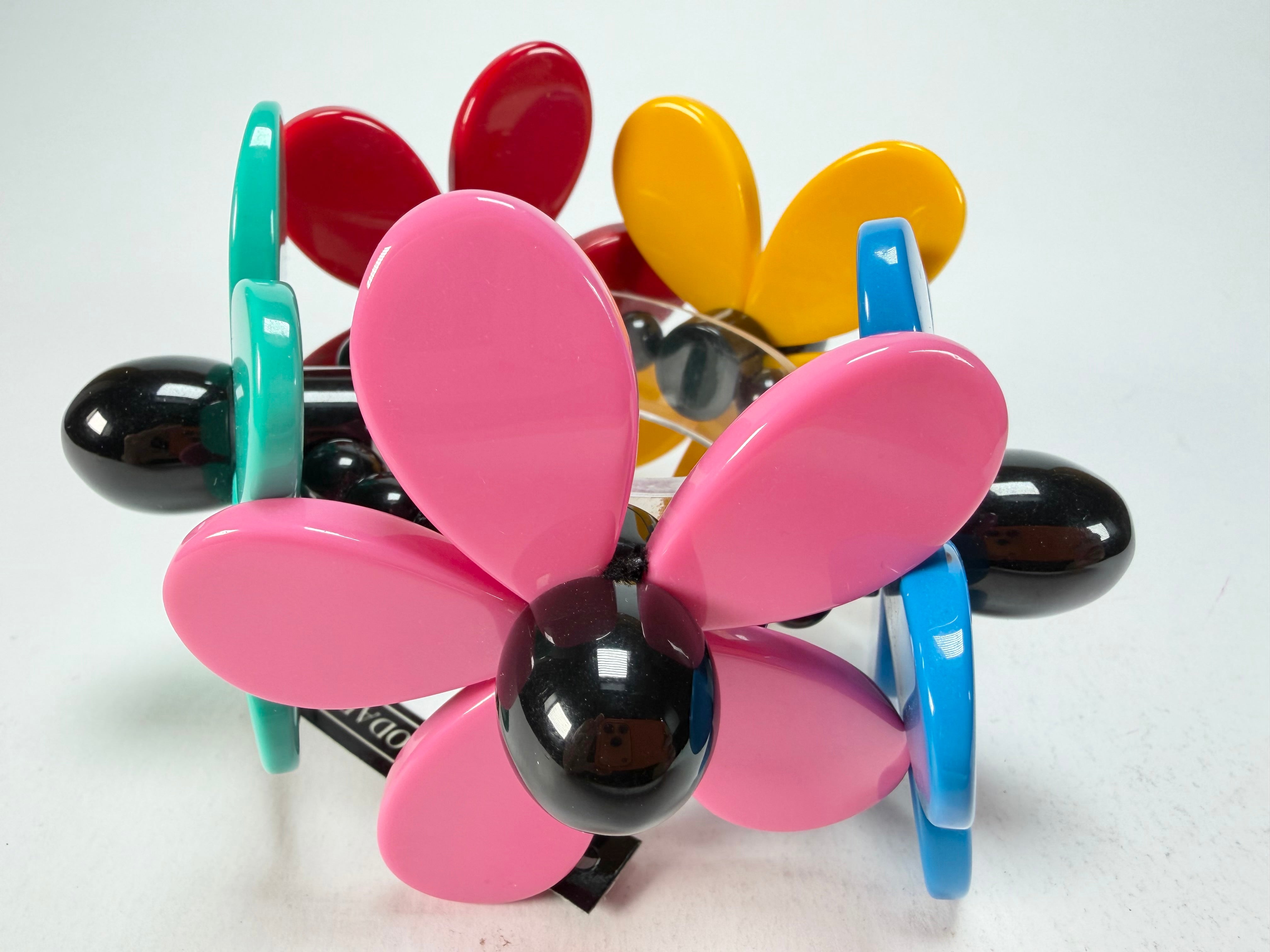 Marion Godart - Floral "Grand Pétale" Multi-Colour Flower Elasticated Resin Bracelet