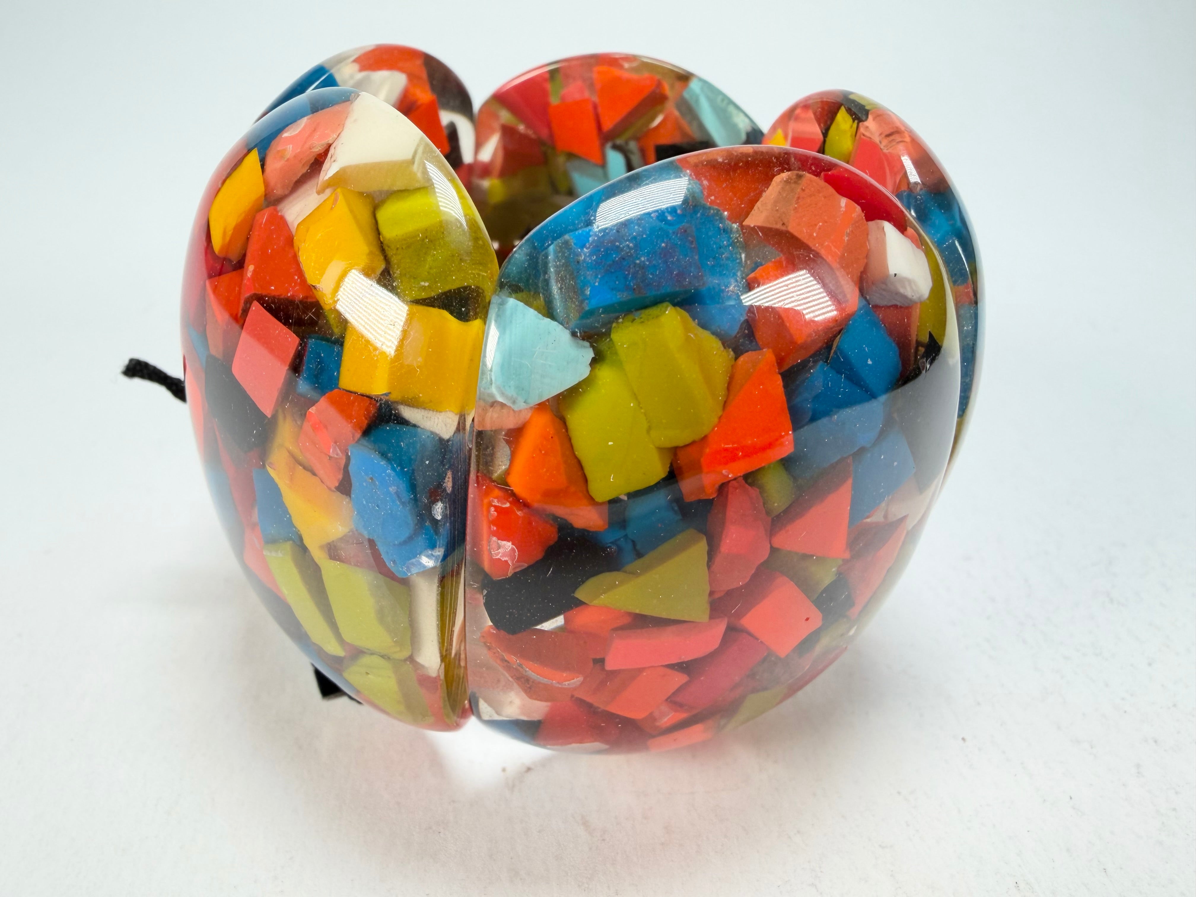 Marion Godart - Confetti "Cinq Pièces" Black + Summer Mix Elasticated Resin Bracelet