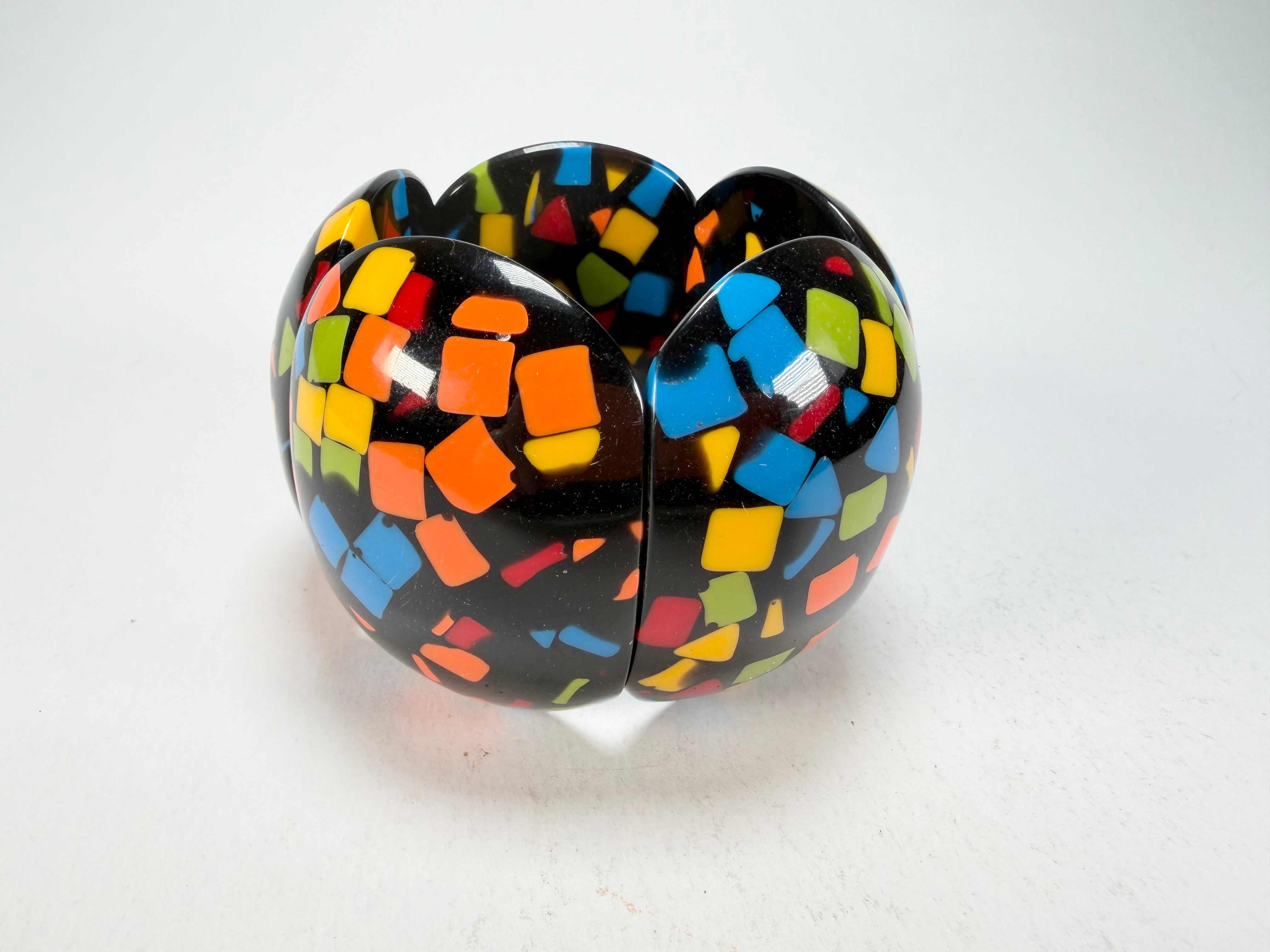 Marion Godart - Confetti "Cinq Pièces" Art-Deco Mix Elasticated Resin Bracelet