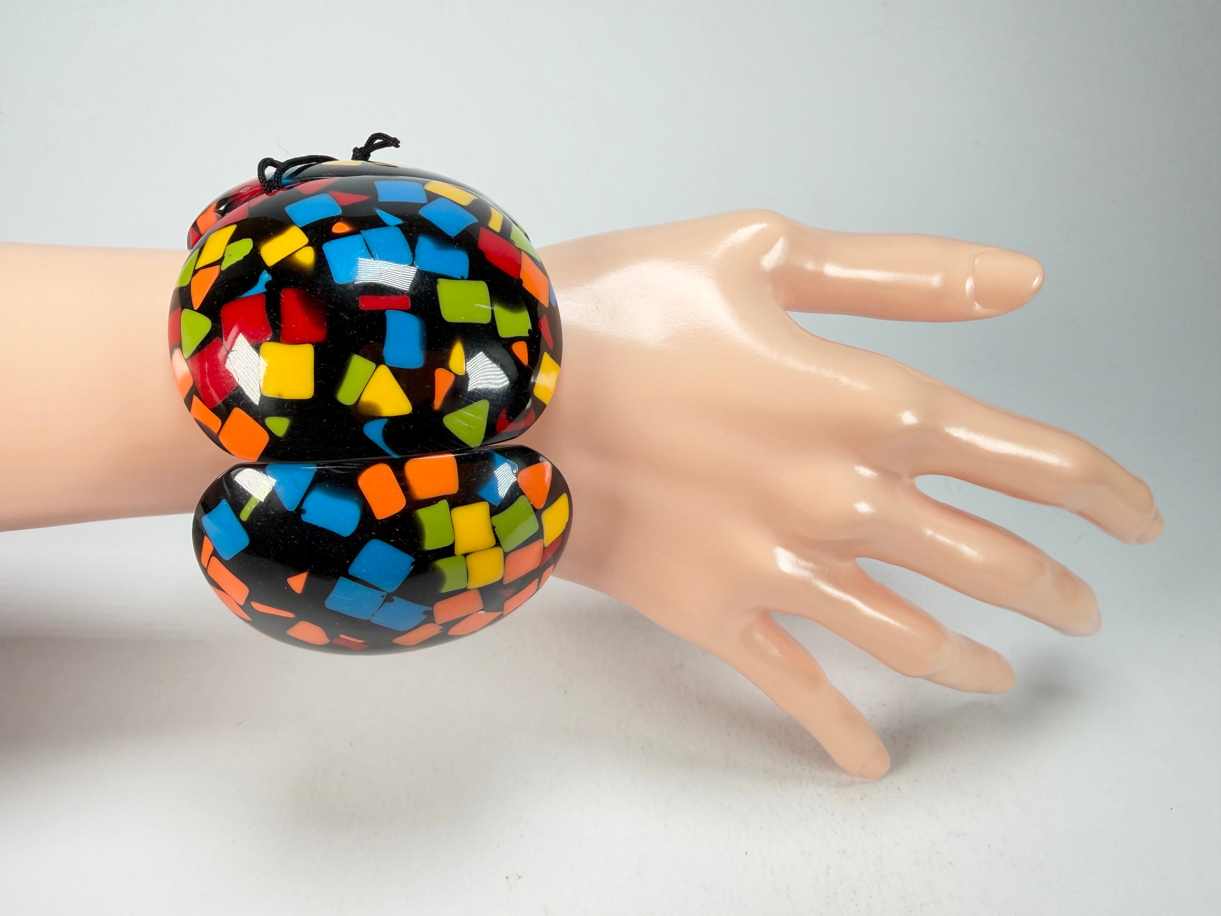 Marion Godart - Confetti "Cinq Pièces" Art-Deco Mix Elasticated Resin Bracelet