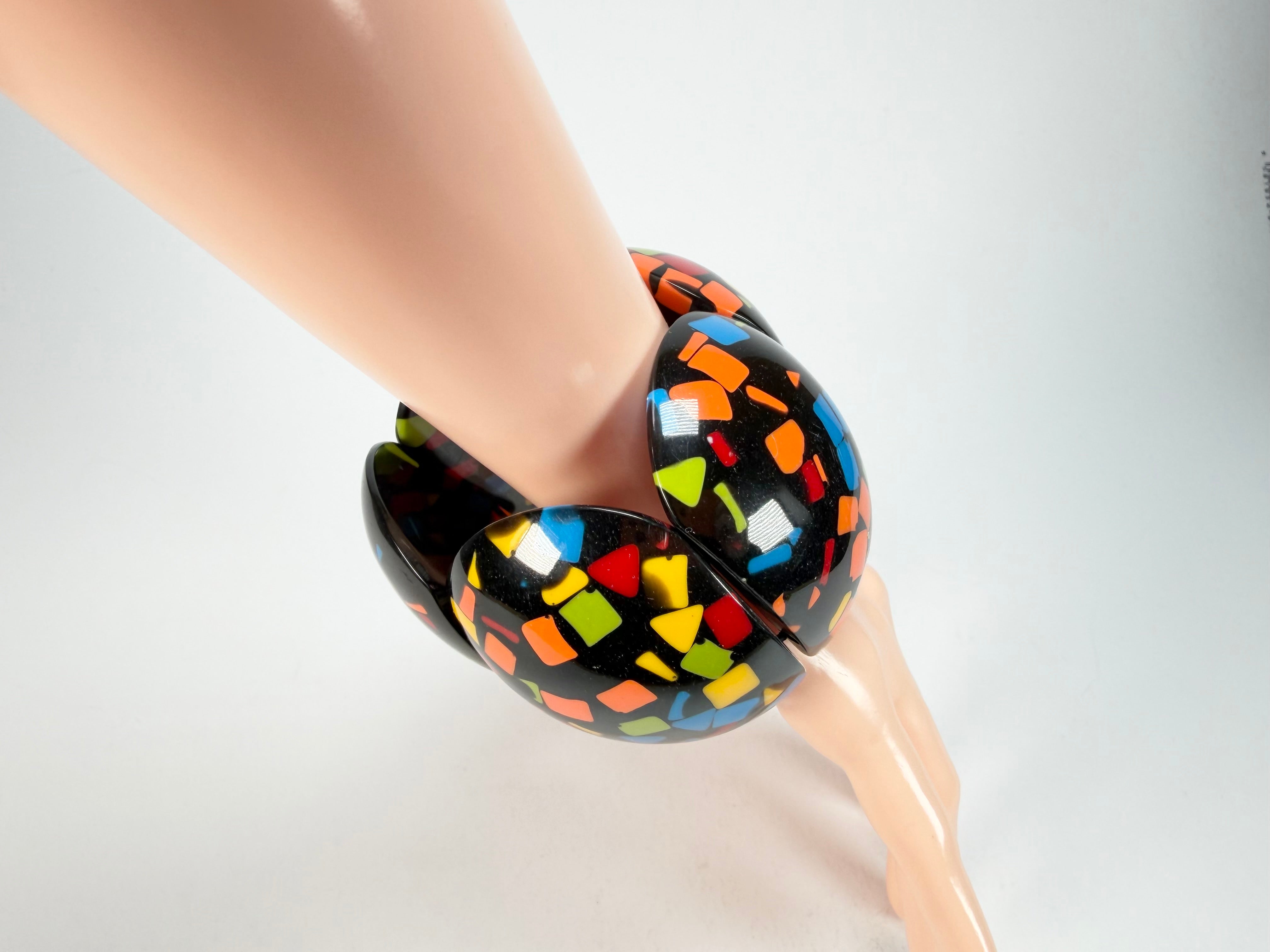 Marion Godart - Confetti "Cinq Pièces" Art-Deco Mix Elasticated Resin Bracelet
