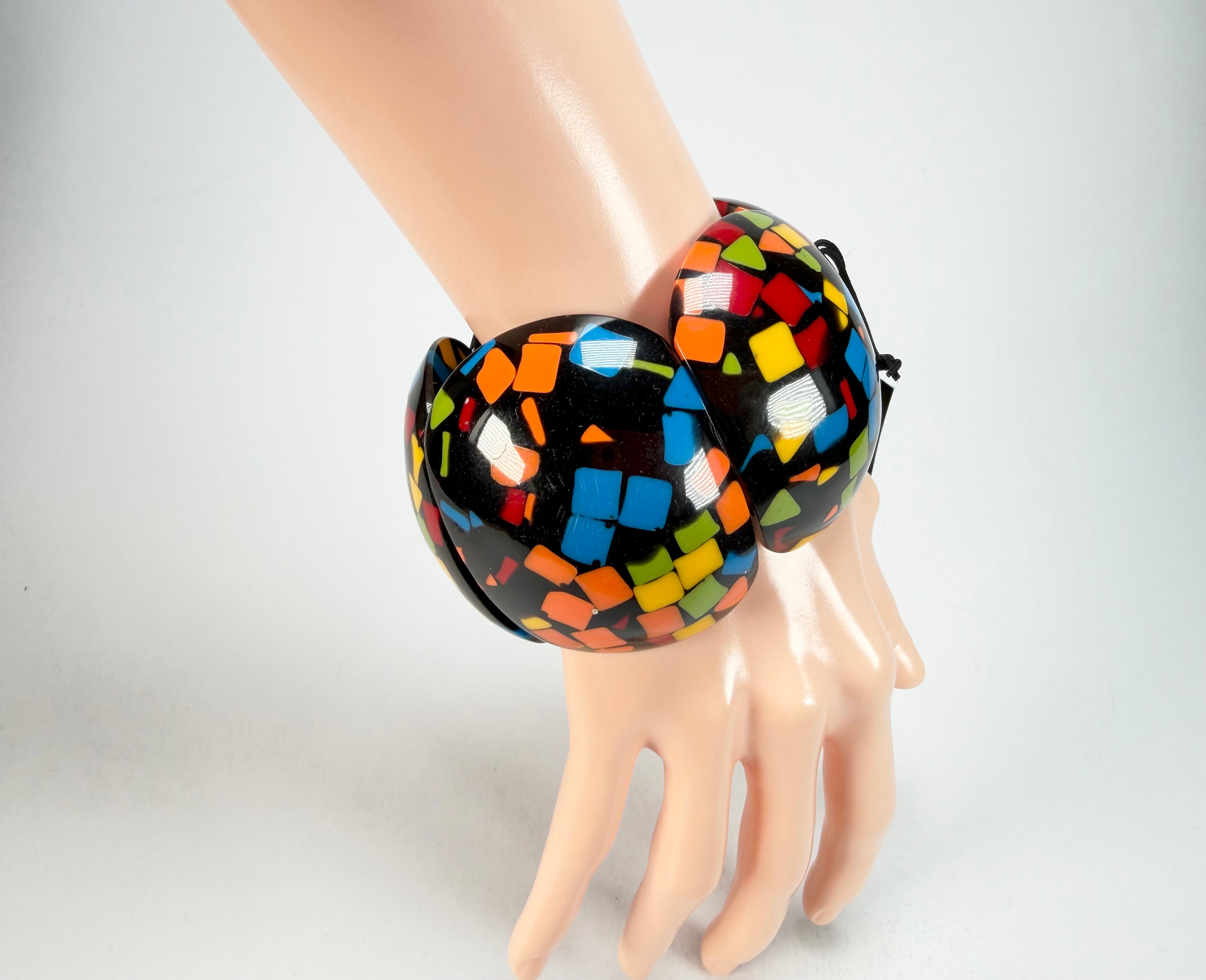 Marion Godart - Confetti "Cinq Pièces" Art-Deco Mix Elasticated Resin Bracelet
