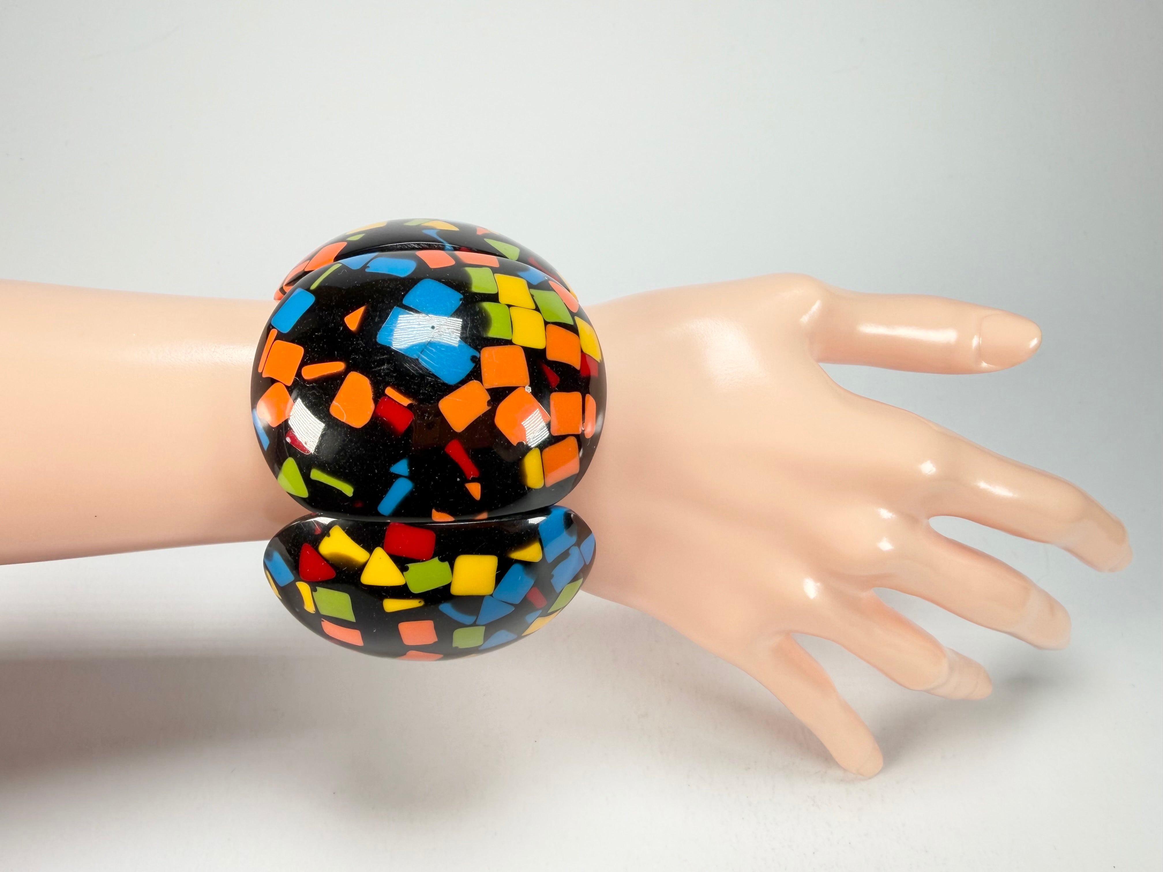 Marion Godart - Confetti "Cinq Pièces" Art-Deco Mix Elasticated Resin Bracelet