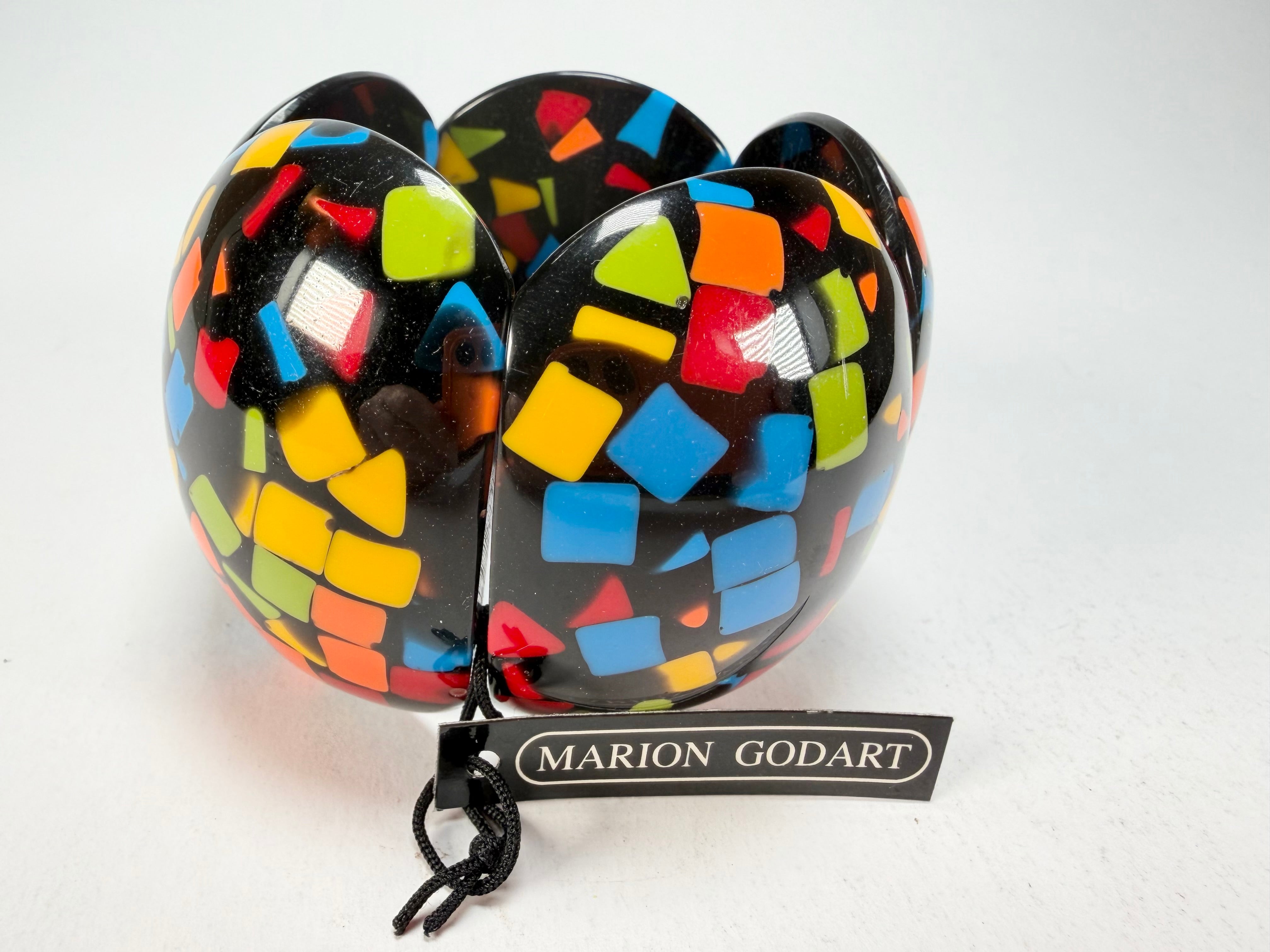 Marion Godart - Confetti "Cinq Pièces" Art-Deco Mix Elasticated Resin Bracelet