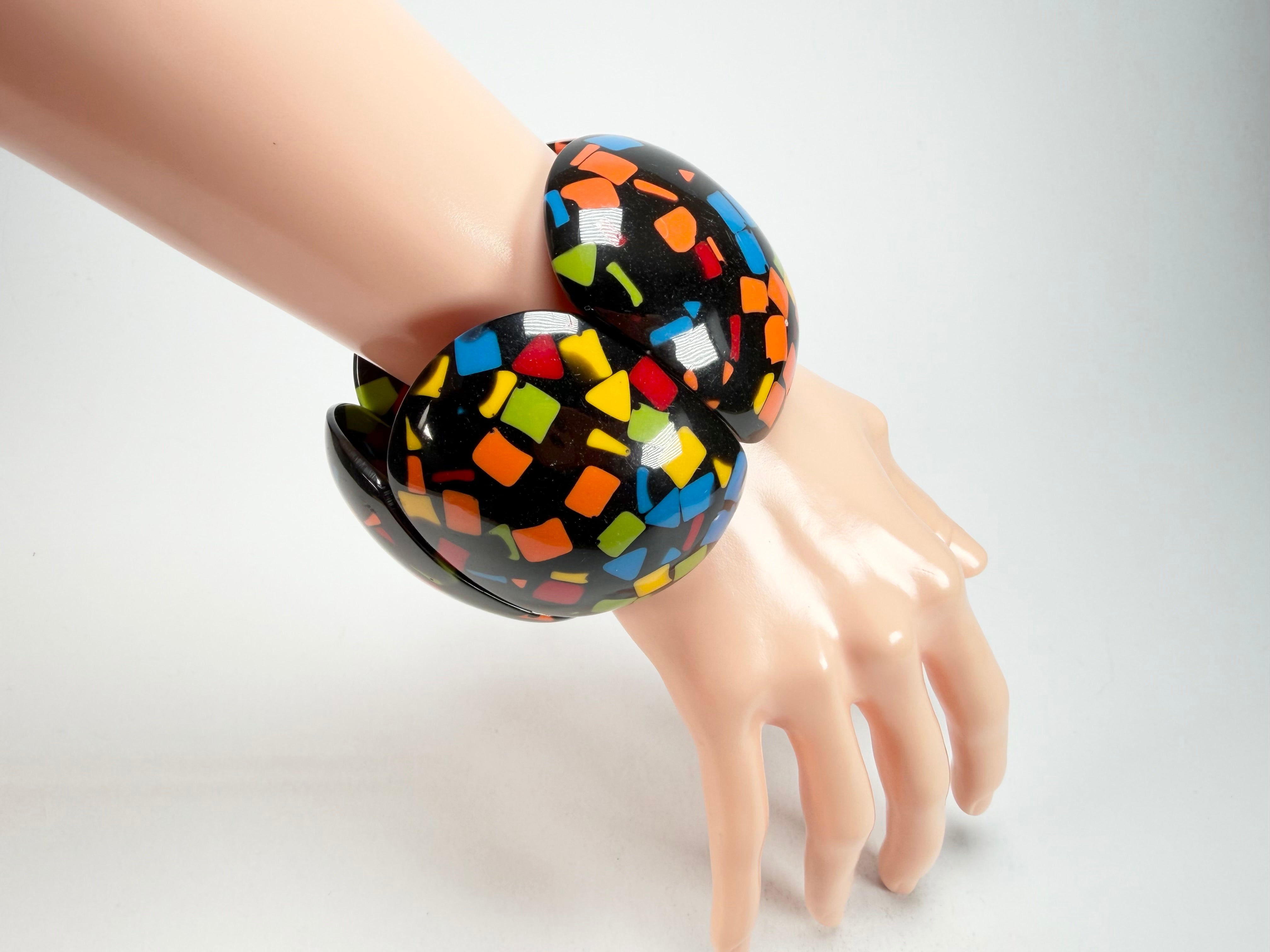 Marion Godart - Confetti "Cinq Pièces" Art-Deco Mix Elasticated Resin Bracelet