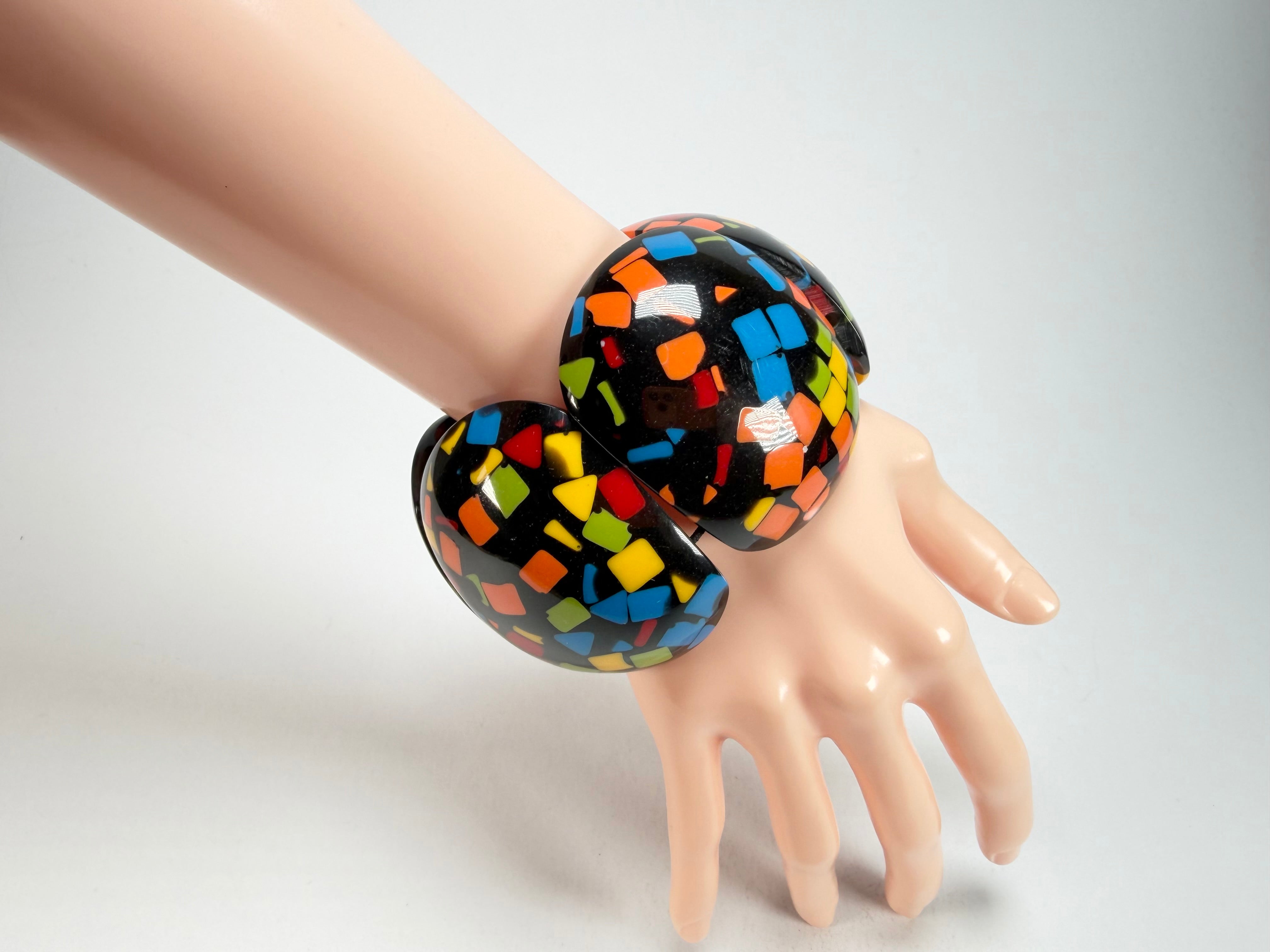 Marion Godart - Confetti "Cinq Pièces" Art-Deco Mix Elasticated Resin Bracelet
