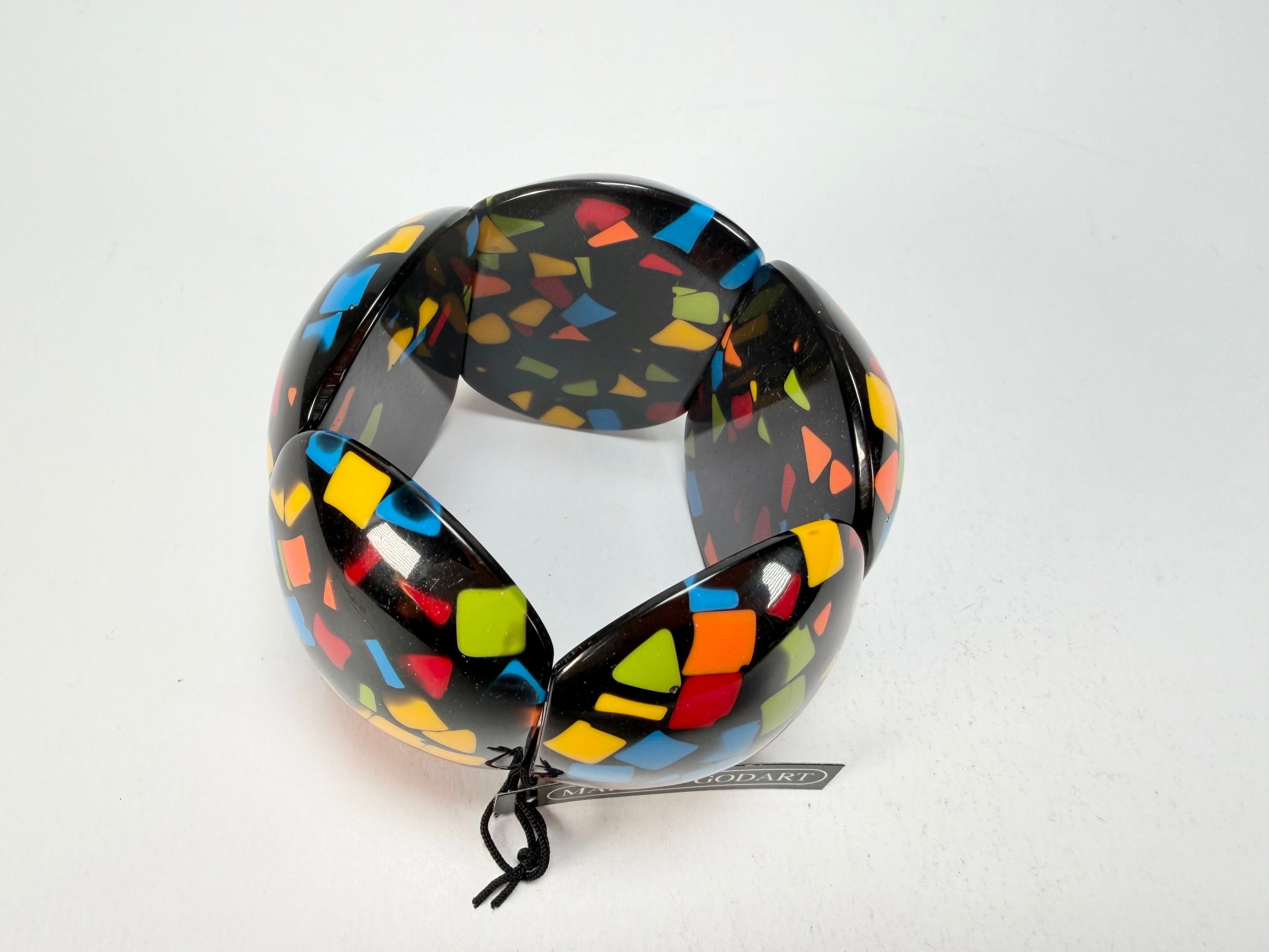Marion Godart - Confetti "Cinq Pièces" Art-Deco Mix Elasticated Resin Bracelet