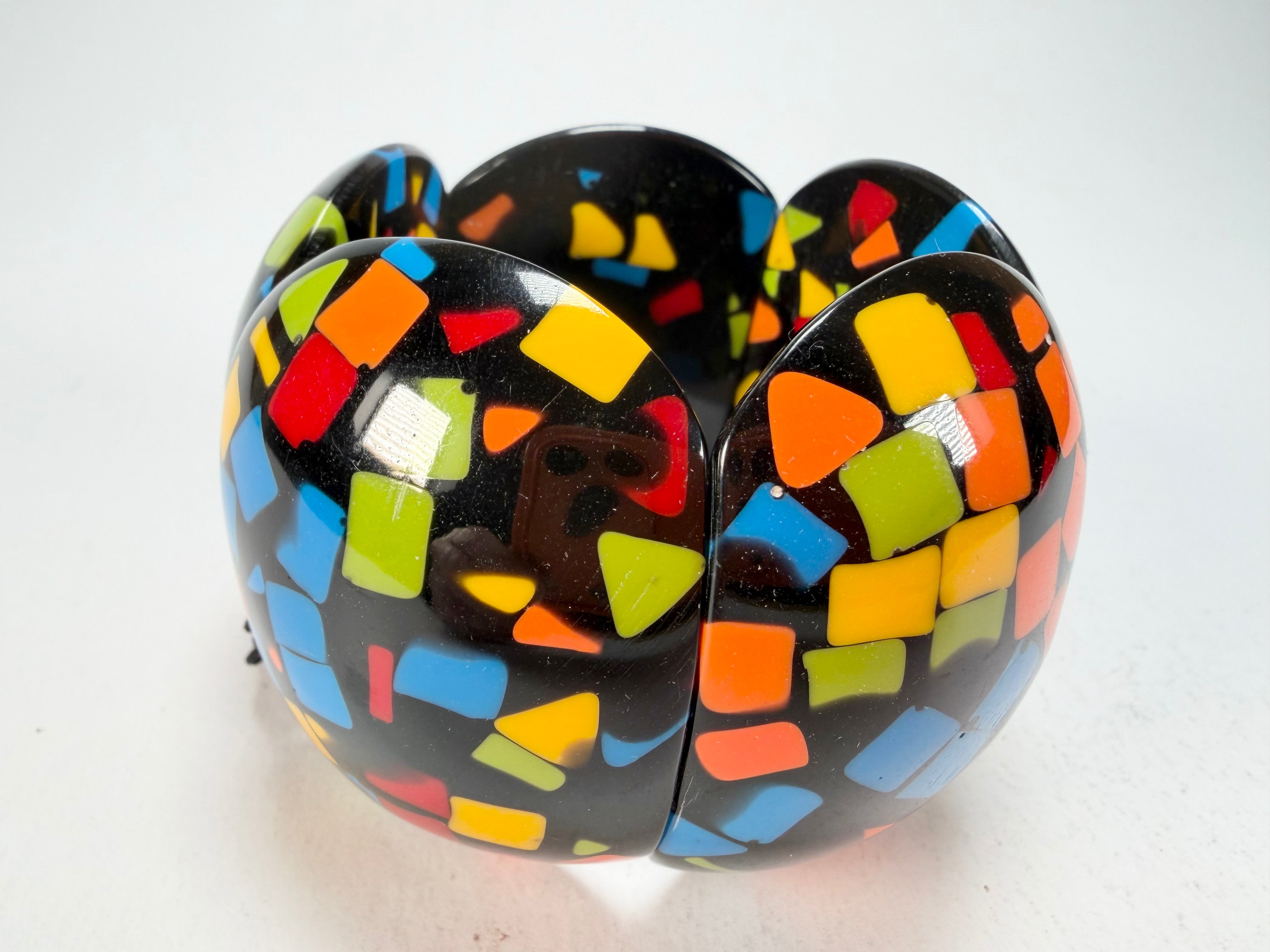 Marion Godart - Confetti "Cinq Pièces" Art-Deco Mix Elasticated Resin Bracelet