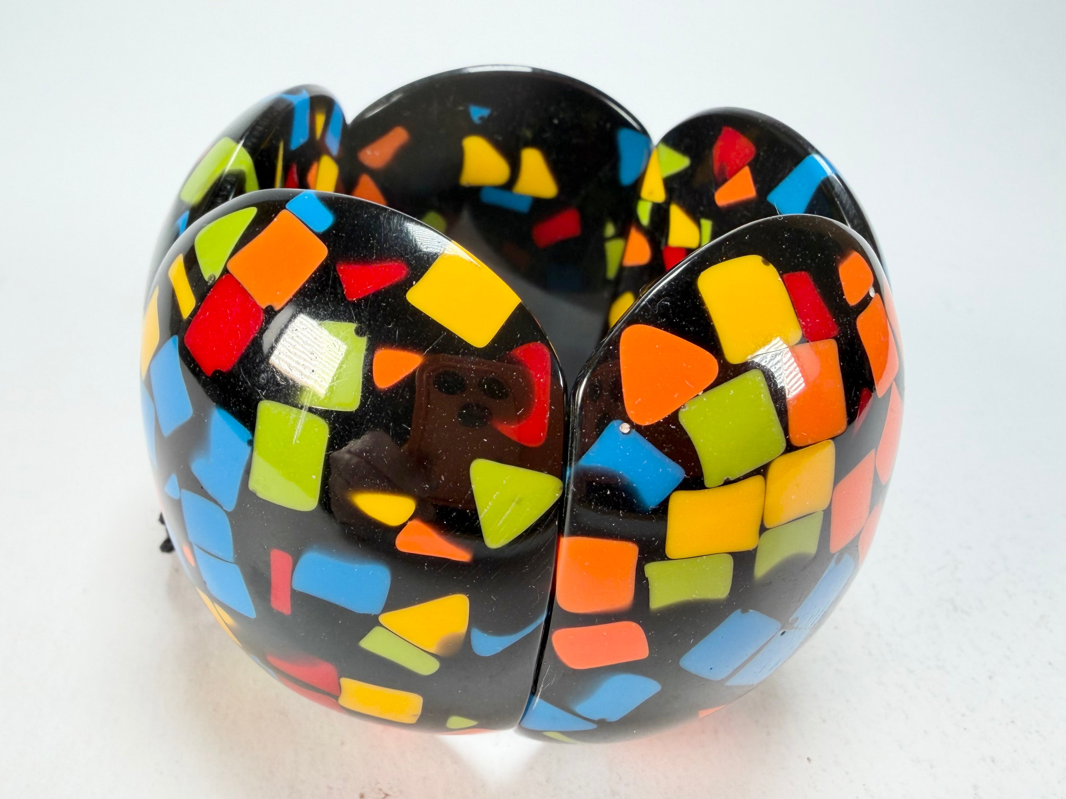 Marion Godart - Confetti "Cinq Pièces" Art-Deco Mix Elasticated Resin Bracelet