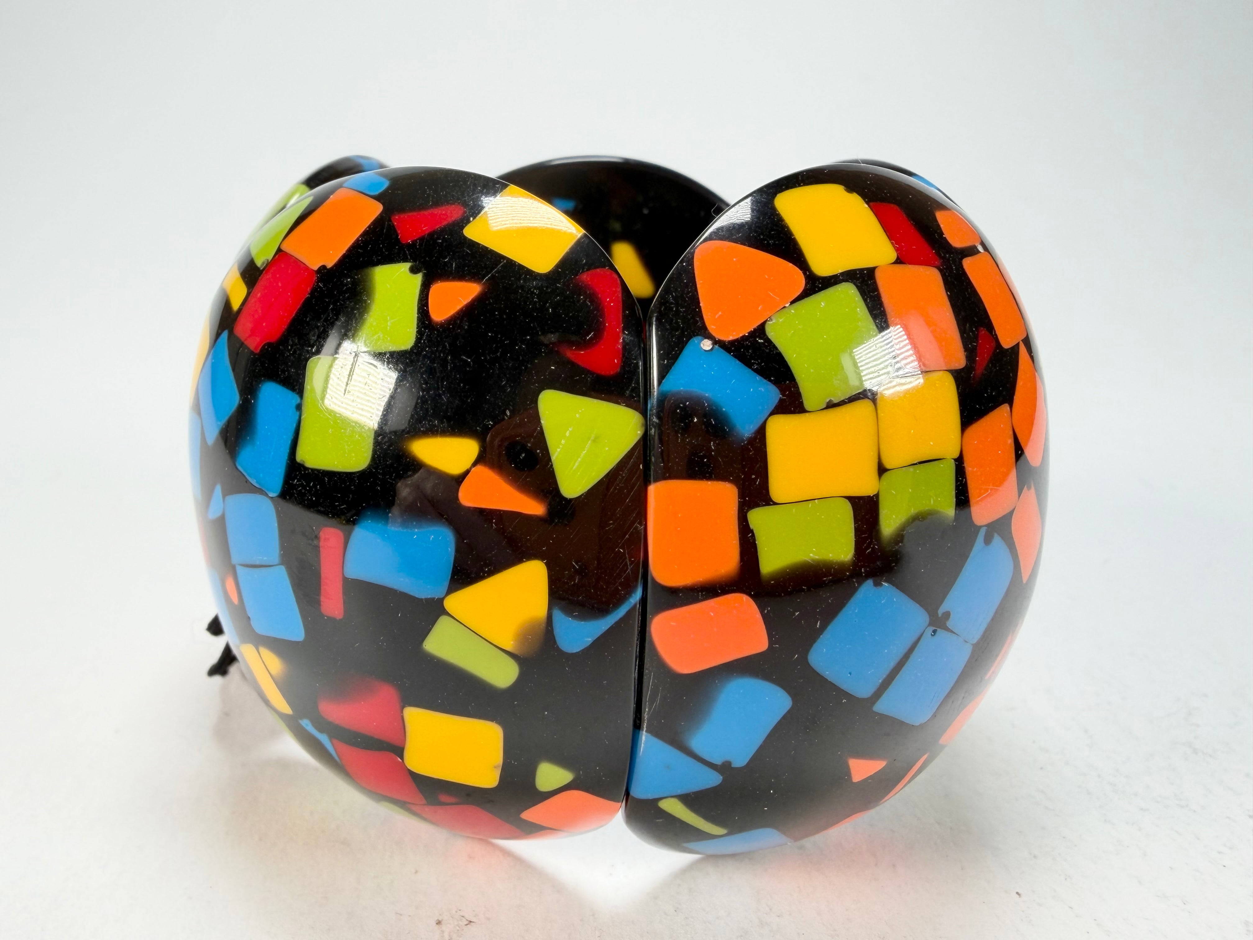 Marion Godart - Confetti "Cinq Pièces" Art-Deco Mix Elasticated Resin Bracelet