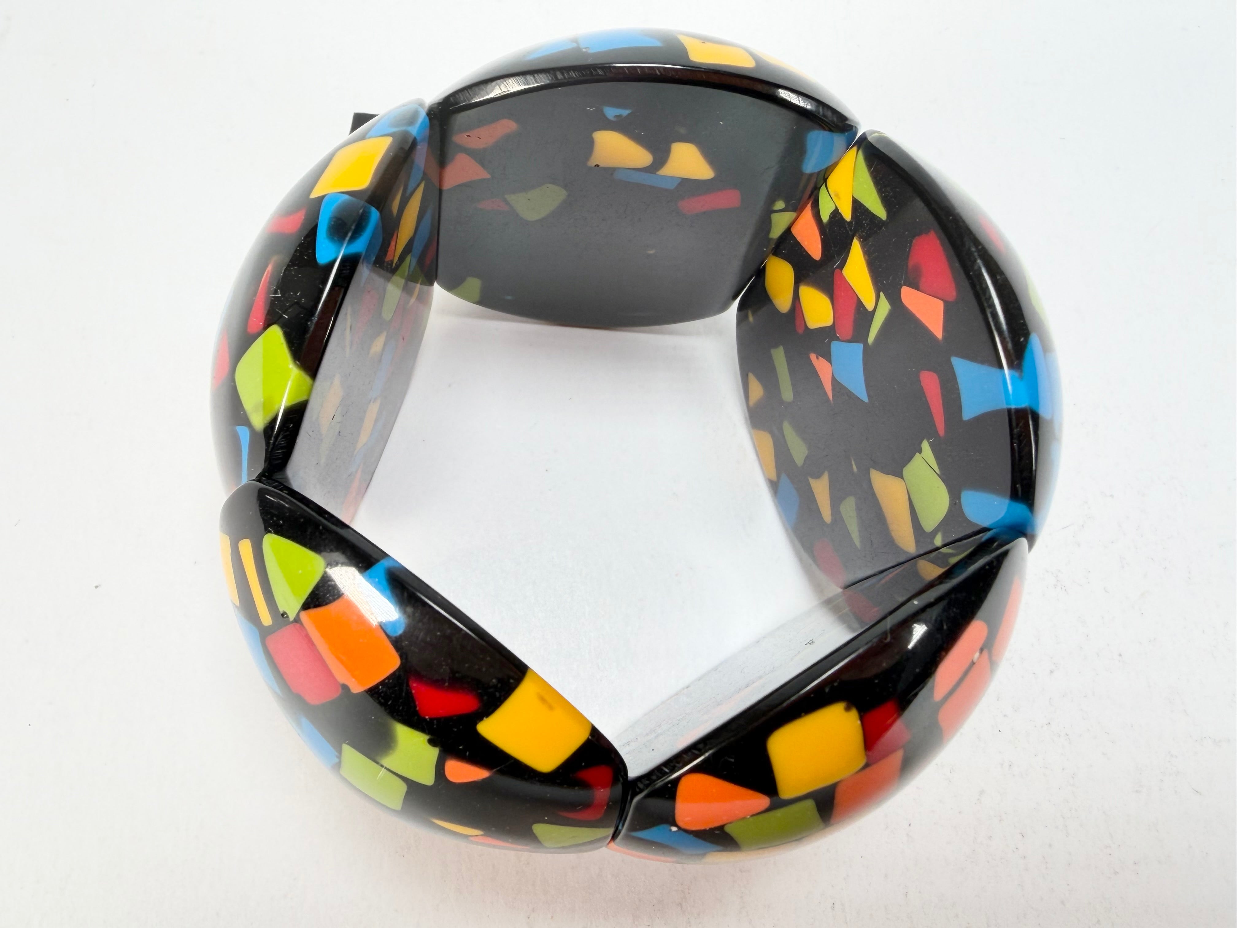 Marion Godart - Confetti "Cinq Pièces" Art-Deco Mix Elasticated Resin Bracelet