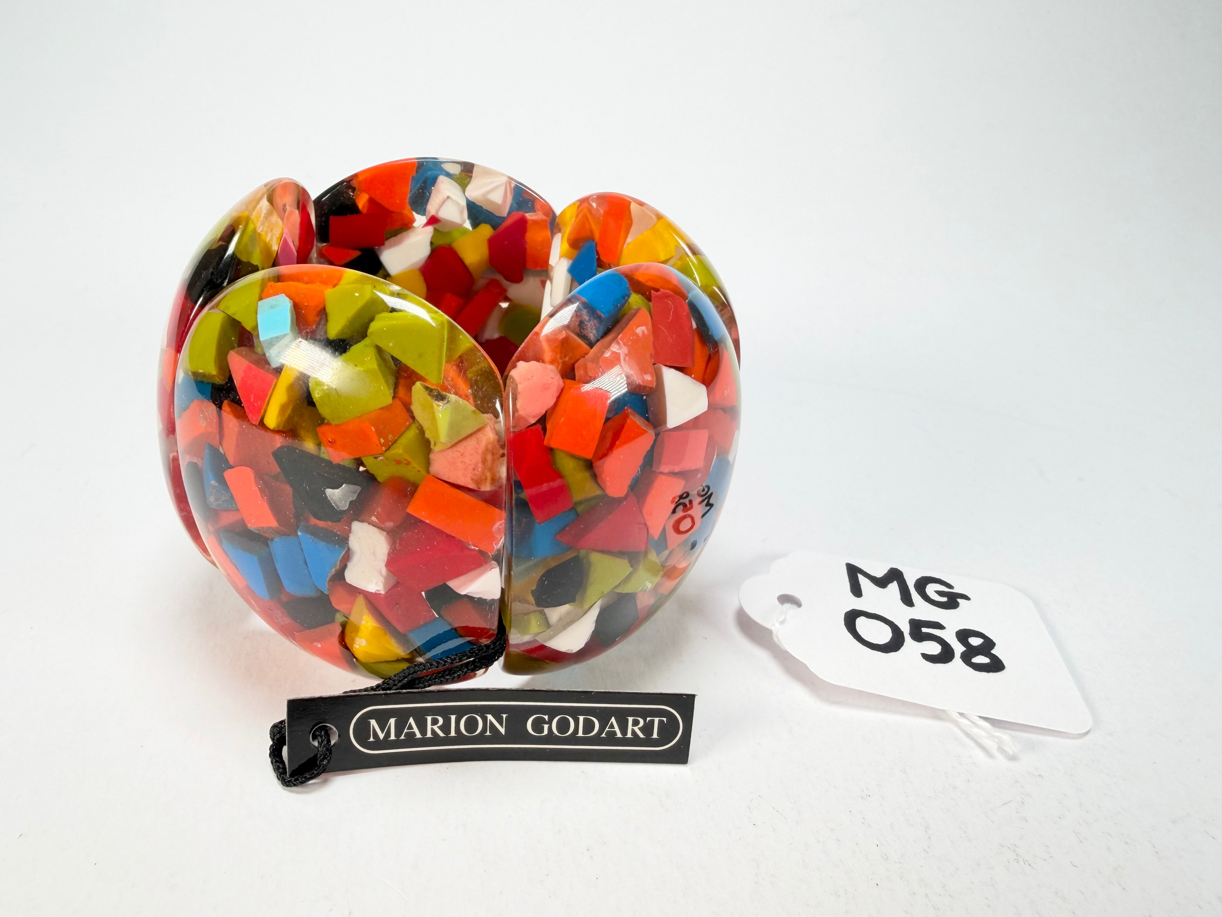 Marion Godart - Confetti "Cinq Pièces" Black + Summer Mix Elasticated Resin Bracelet
