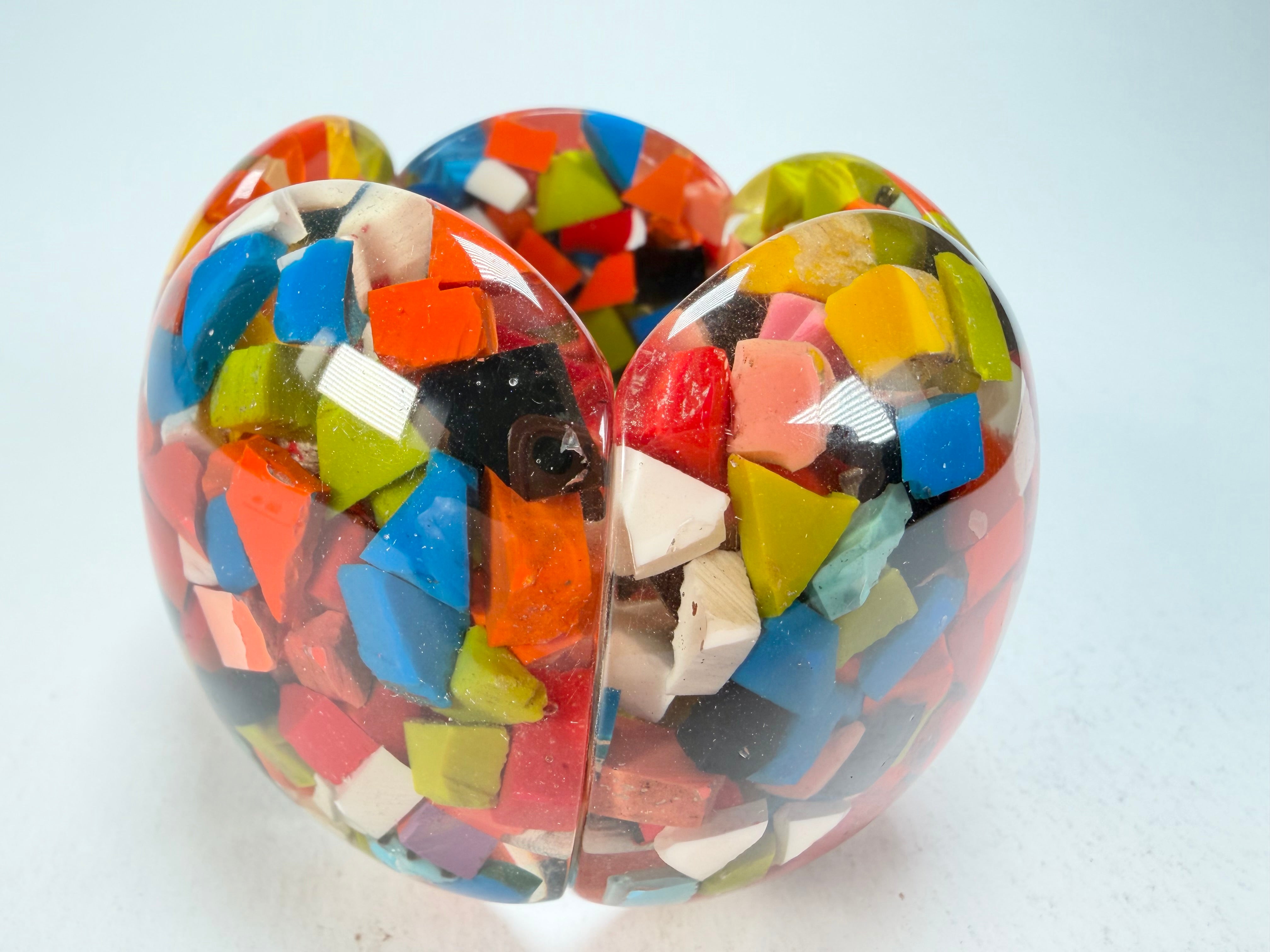 Marion Godart - Confetti "Cinq Pièces" Black + Summer Mix Elasticated Resin Bracelet