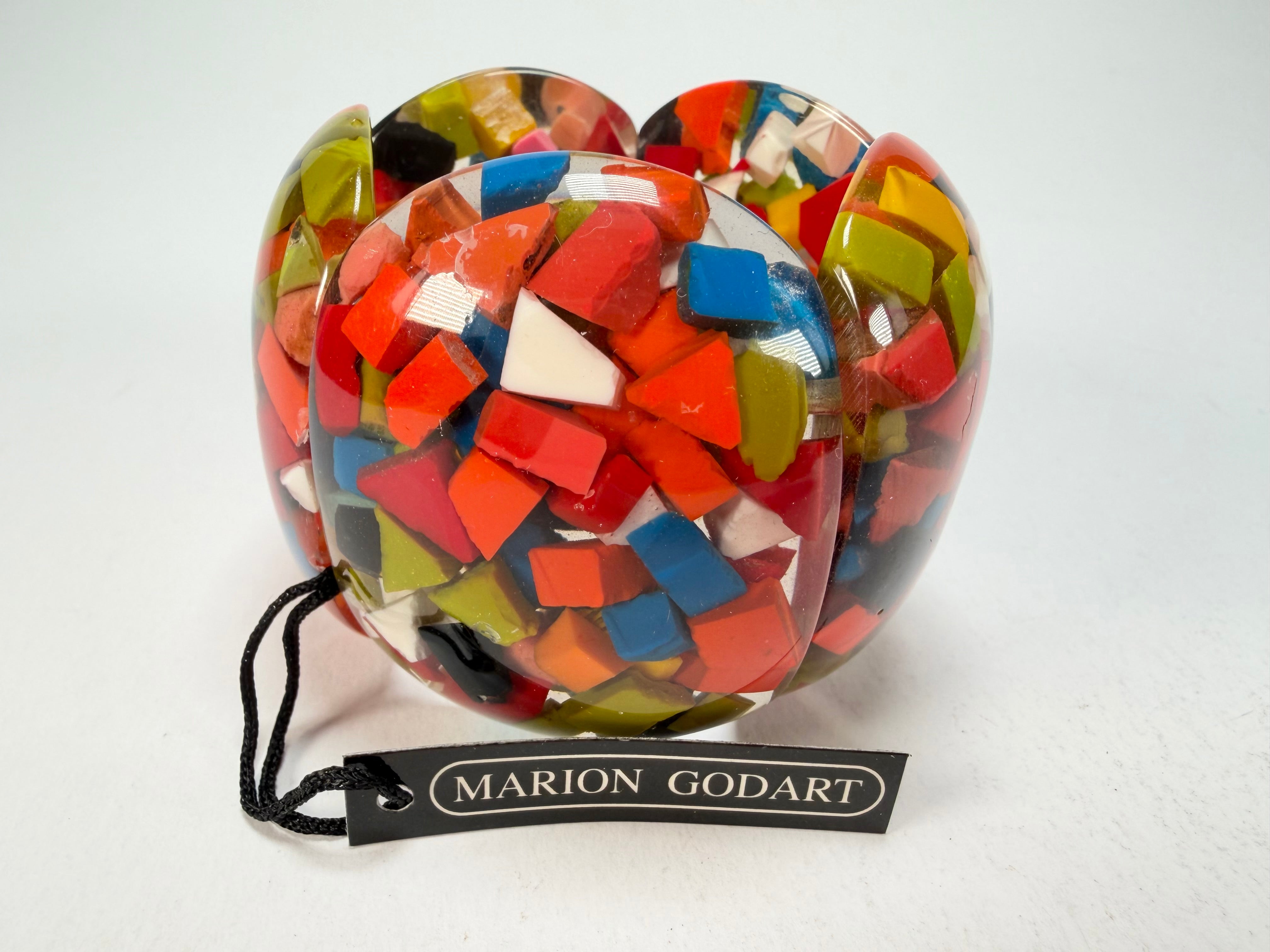 Marion Godart - Confetti "Cinq Pièces" Black + Summer Mix Elasticated Resin Bracelet