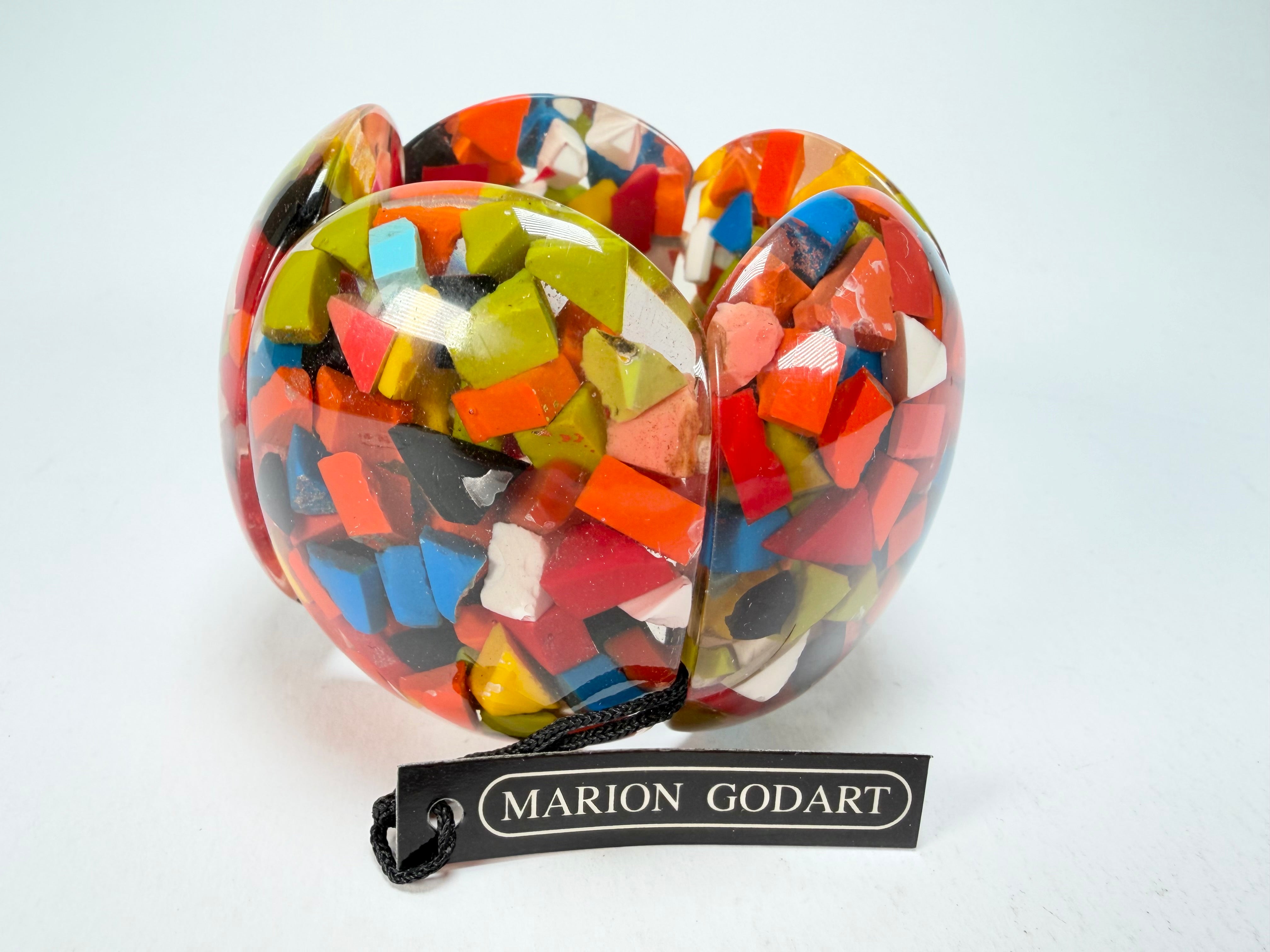 Marion Godart - Confetti "Cinq Pièces" Black + Summer Mix Elasticated Resin Bracelet