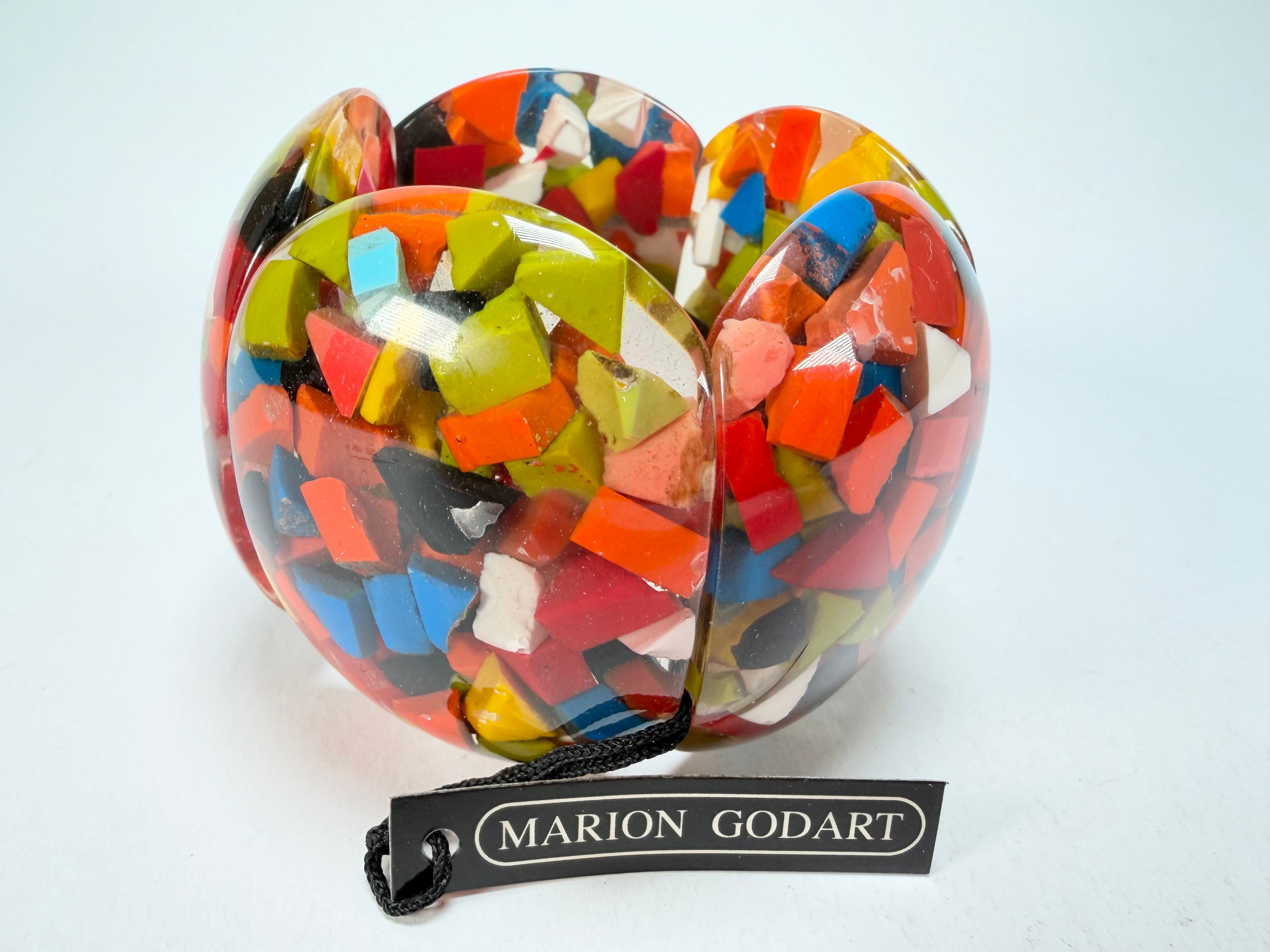 Marion Godart - Confetti "Cinq Pièces" Black + Summer Mix Elasticated Resin Bracelet