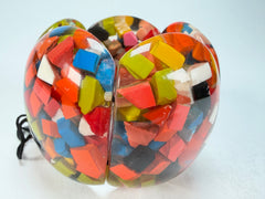 Marion Godart - Confetti "Cinq Pièces" Black + Summer Mix Elasticated Resin Bracelet