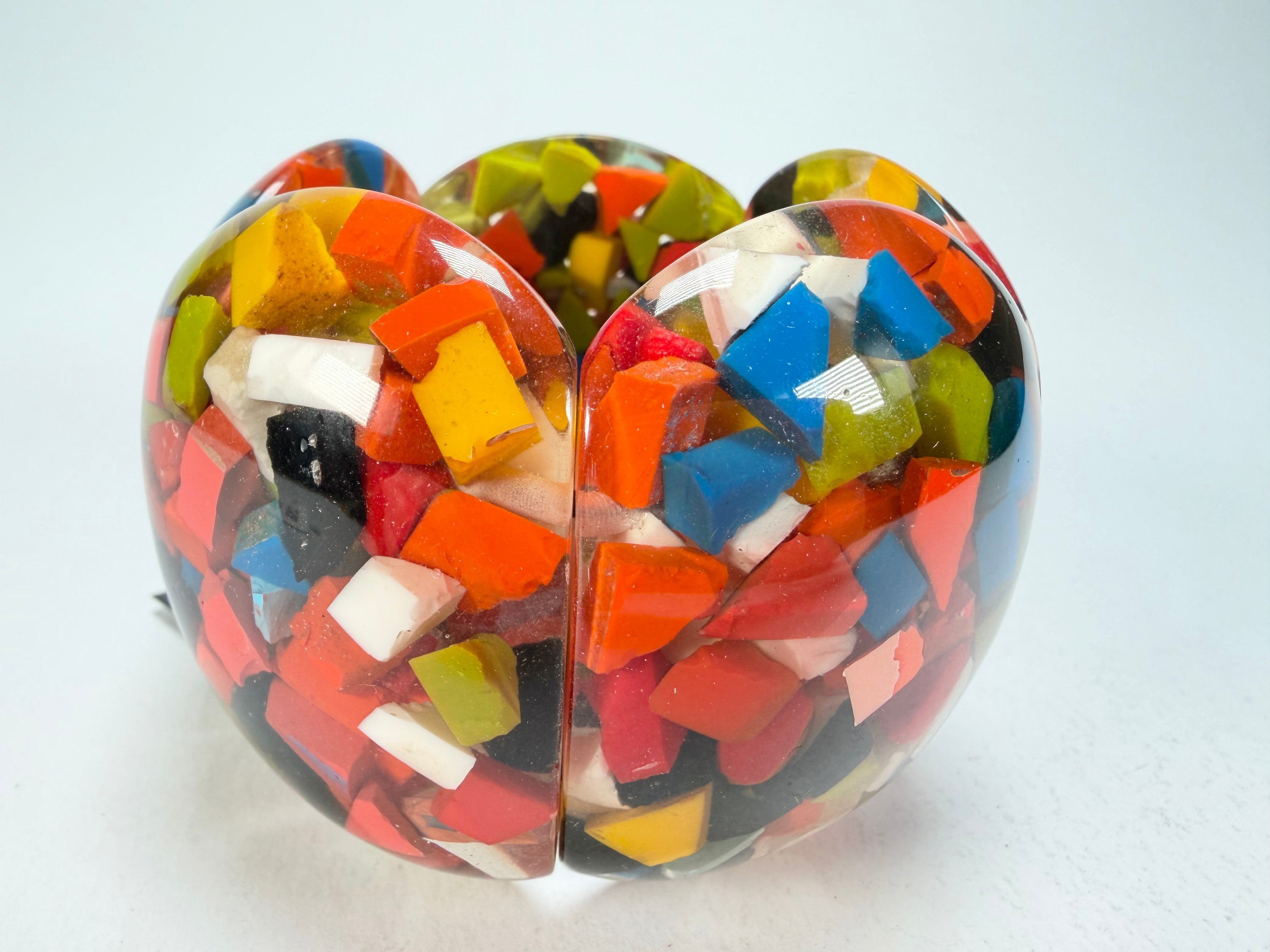 Marion Godart - Confetti "Cinq Pièces" Black + Summer Mix Elasticated Resin Bracelet