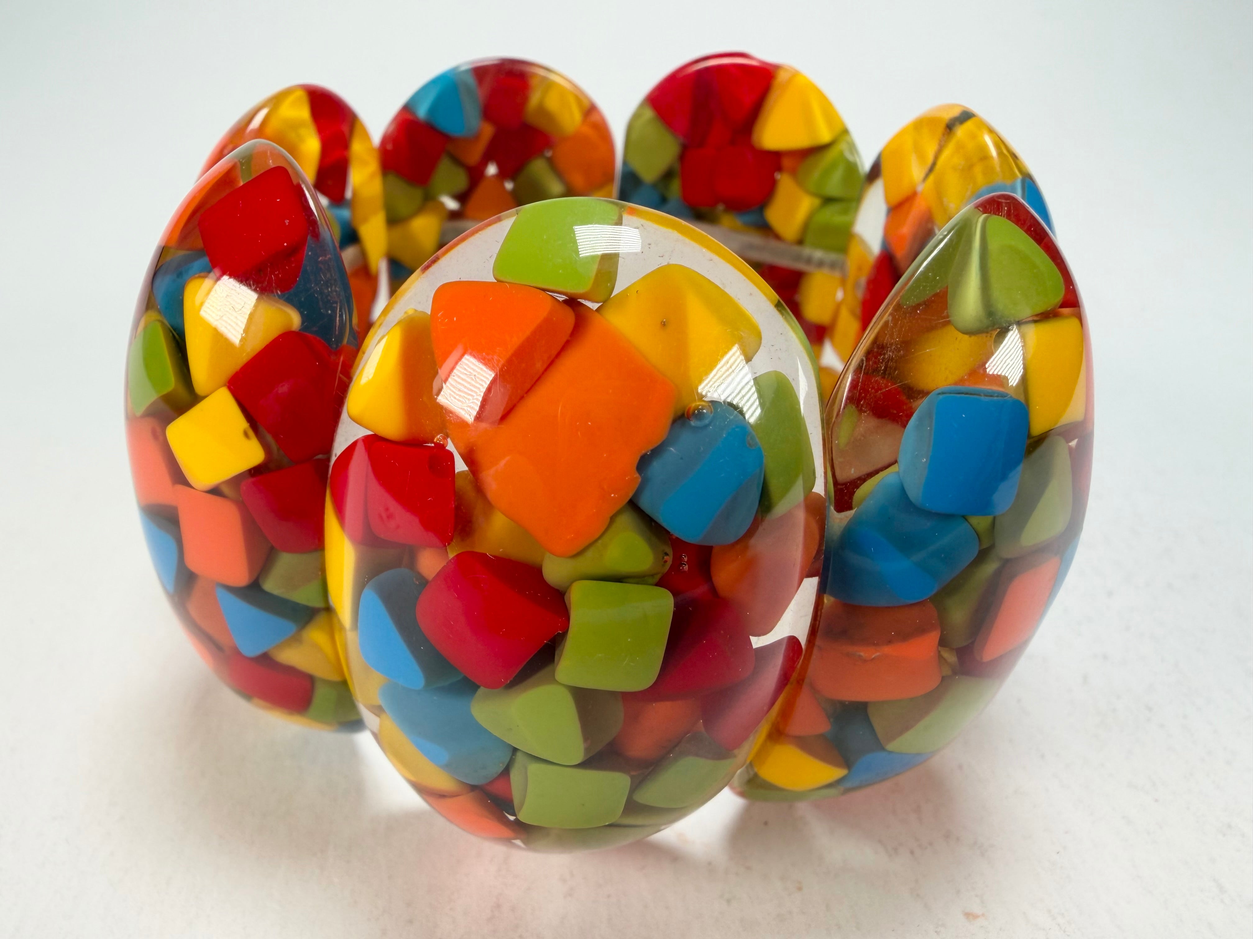 Marion Godart - Confetti "Sept Pièces" Summer Mix Elasticated Resin Bracelet